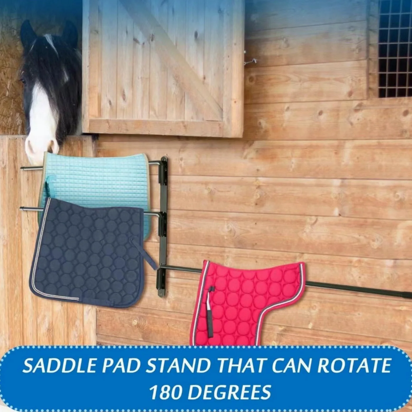 Soporte Portamantas de Caballo Desmontable De Pared | Organizador para Sudaderos y Monturas para su Granero, Establo, Granja, Remolque, Hogar, Interior, Exterior y Cuarto Arreos