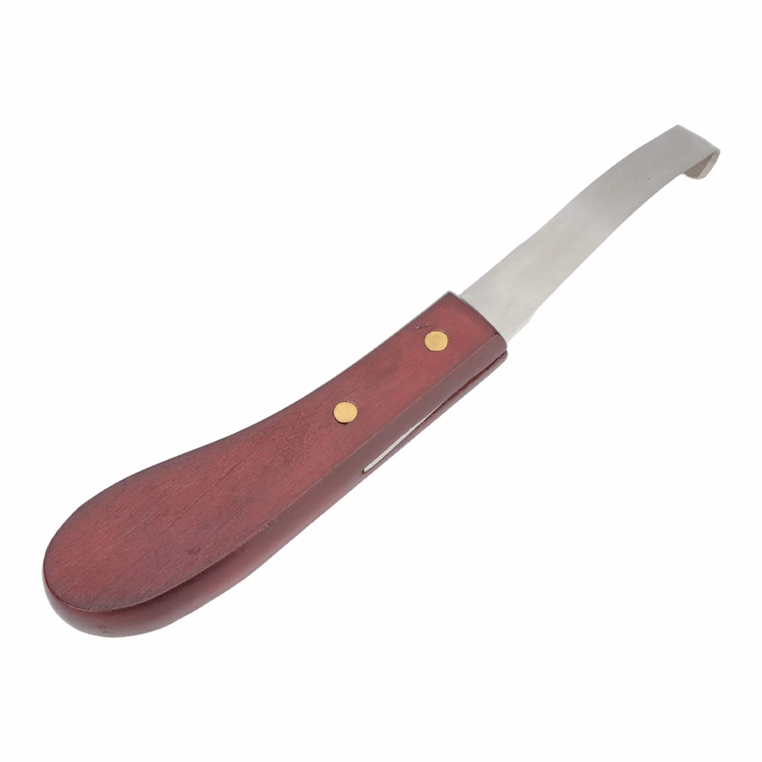 Haofy Cuchillo para Pezuñas de Caballo, Cuchillo para Pezuñas, Navaja de Afeitar de Acero Inoxidable, Cuchillo para Herrar para Diestros de Doble Cara, de Madera, Cuchillo con
