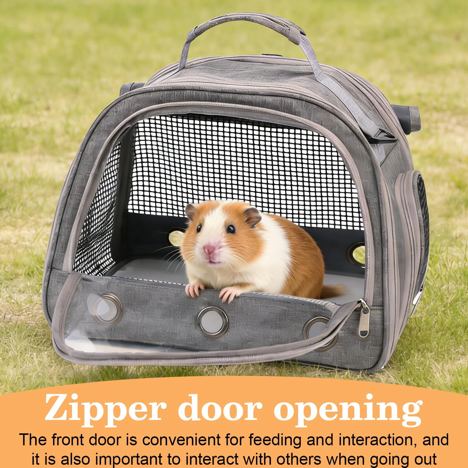 Transportín para animales pequeños, 35 × 23 × 25 cm, plegable, transpirable, bolsa de transporte para mascotas con apertura lateral, bolsas de transporte para gatos, perros, conejos, hámsters