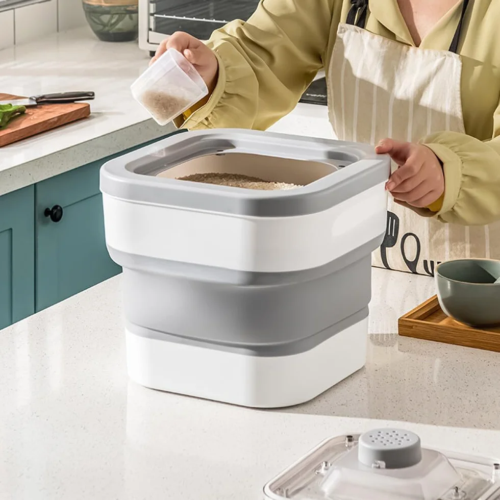 Almacenamiento de comida para perros, Contenedor de comida plegable, Caja de comida para perros de, Contenedor de comida para mascotas bien sellable Puede