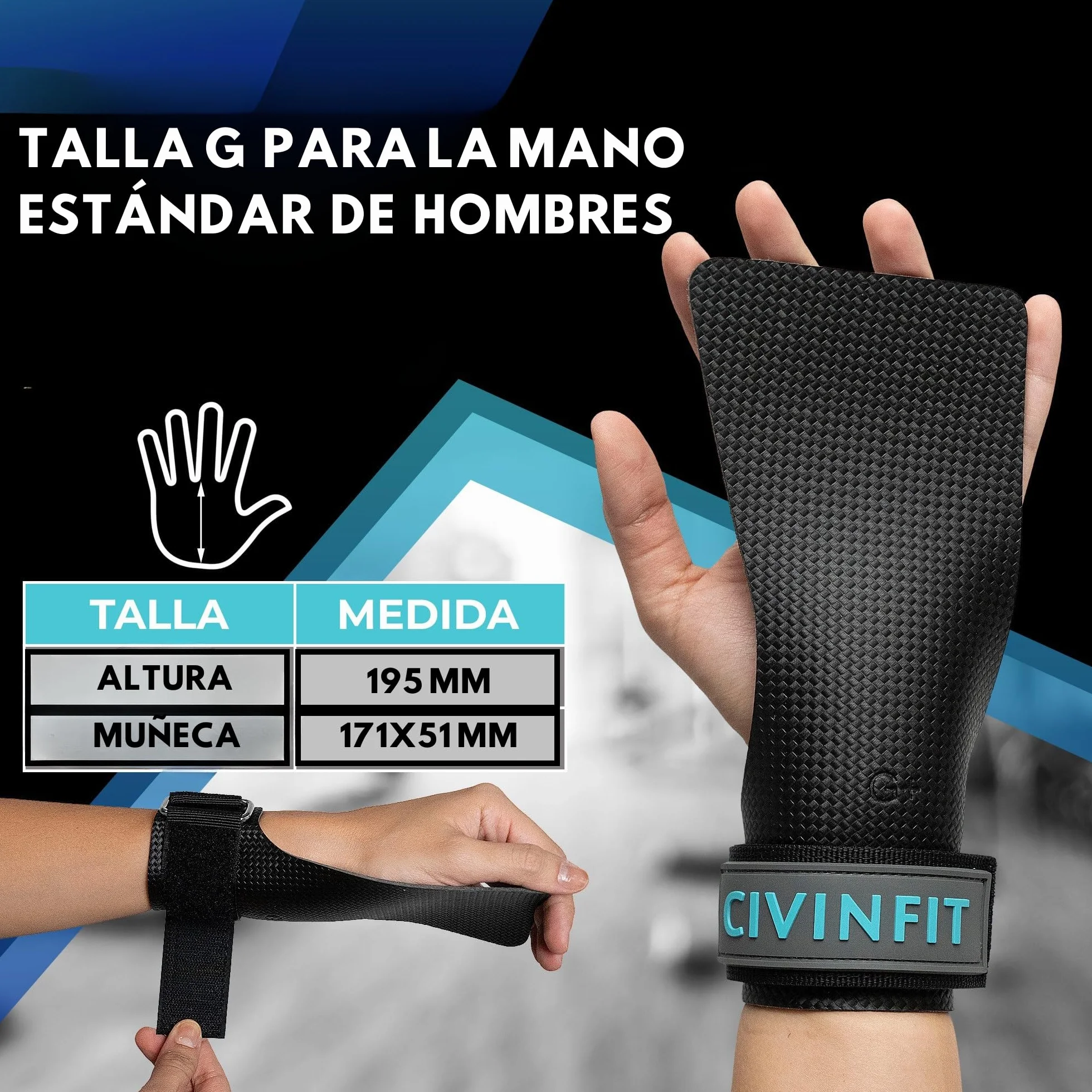 Calleras Crossfit Fibra de Carbono Hand Grip Sin Agujeros Protección Manos Muñequeras Guantes Gym