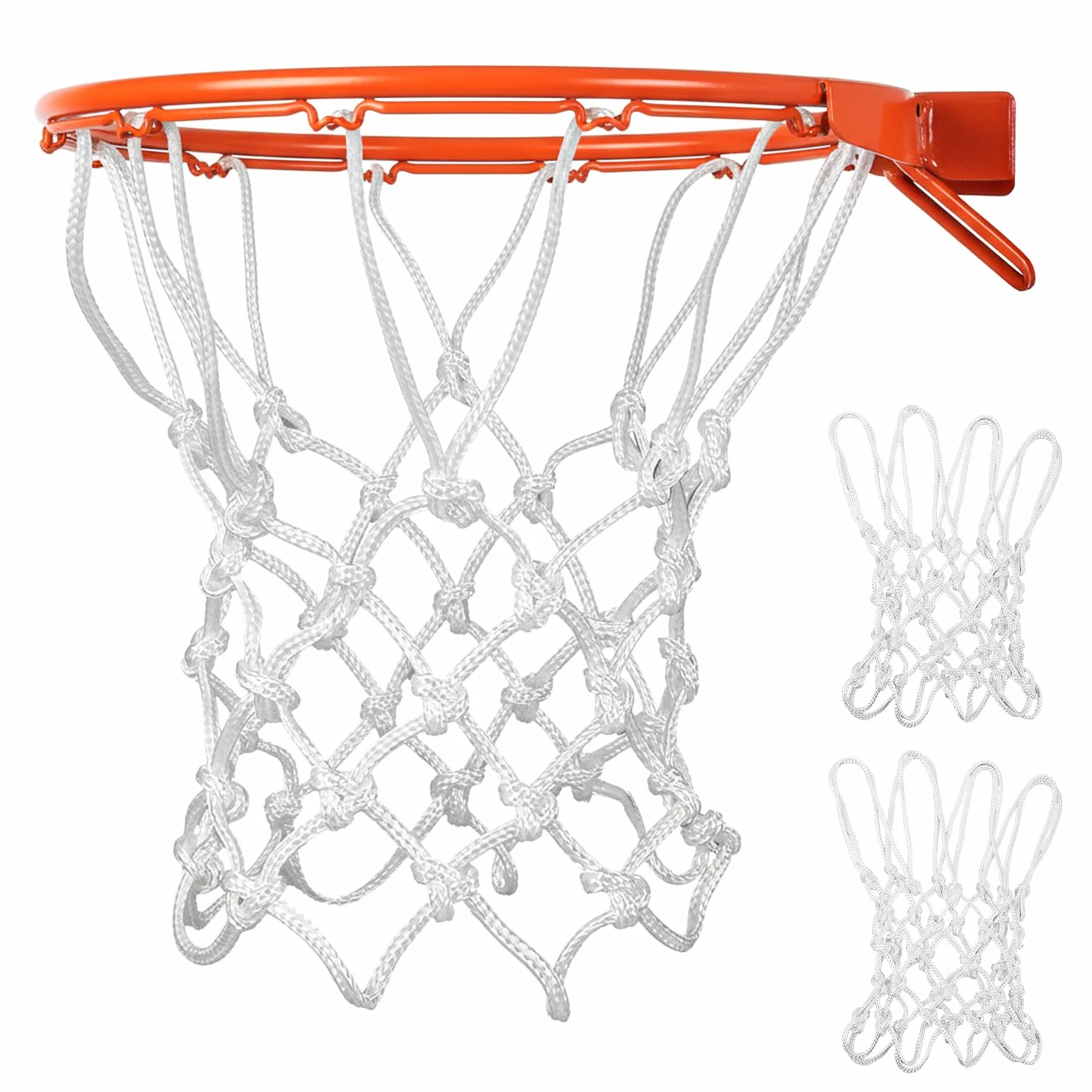 Paquete de 2 mini redes de baloncesto de repuesto, 8 trabillas, resistentes a la intemperie
