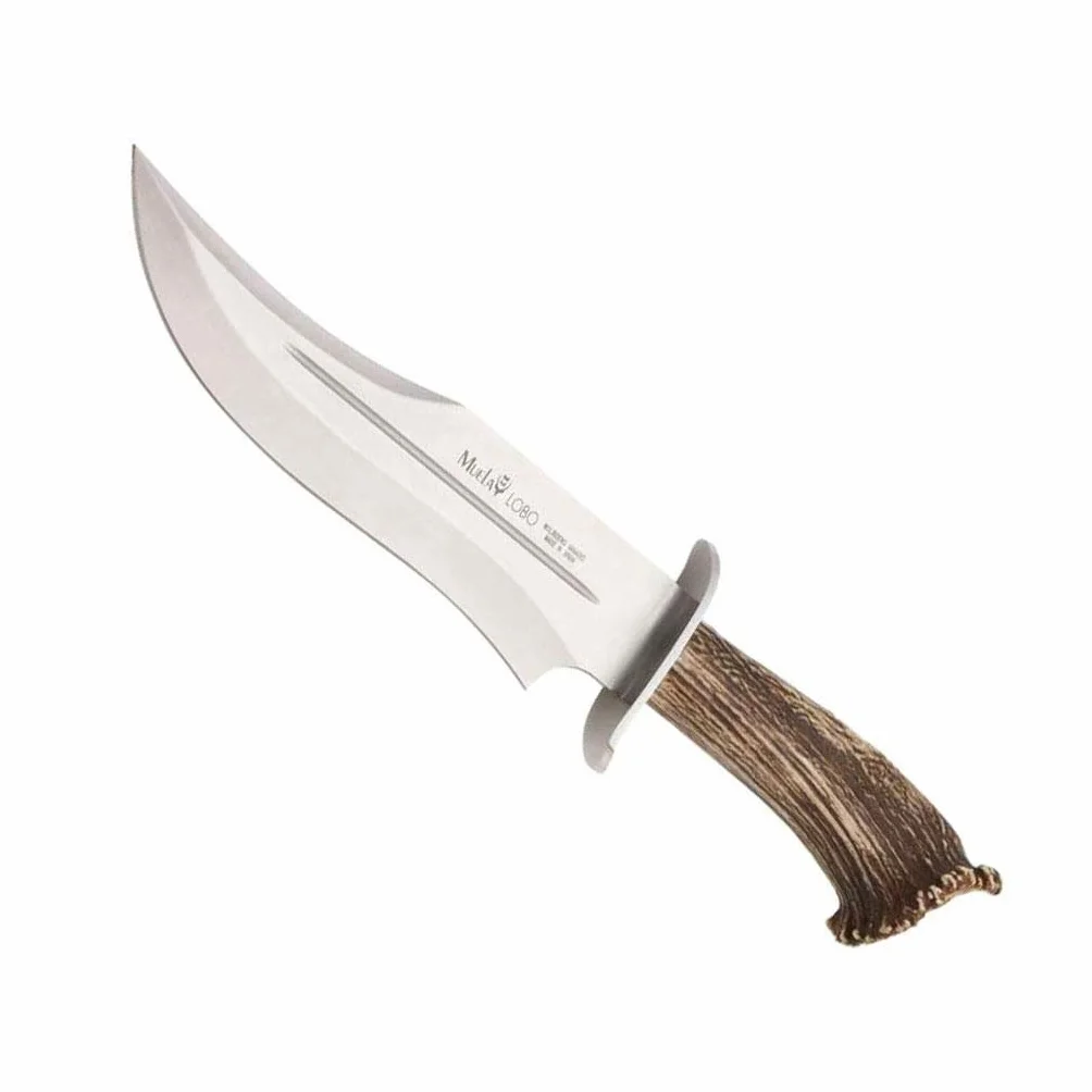 Muela Cuchillo de caza LOBO-23S hoja acero inoxidable MoVa 23 cm asta ciervo