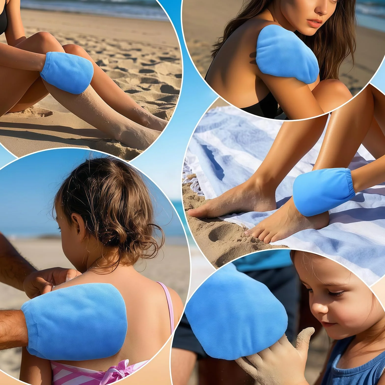 Yamobi Removedor de Arena para Playa Guantes Limpieza Corporal Bolsa Eliminación 2 Unidades