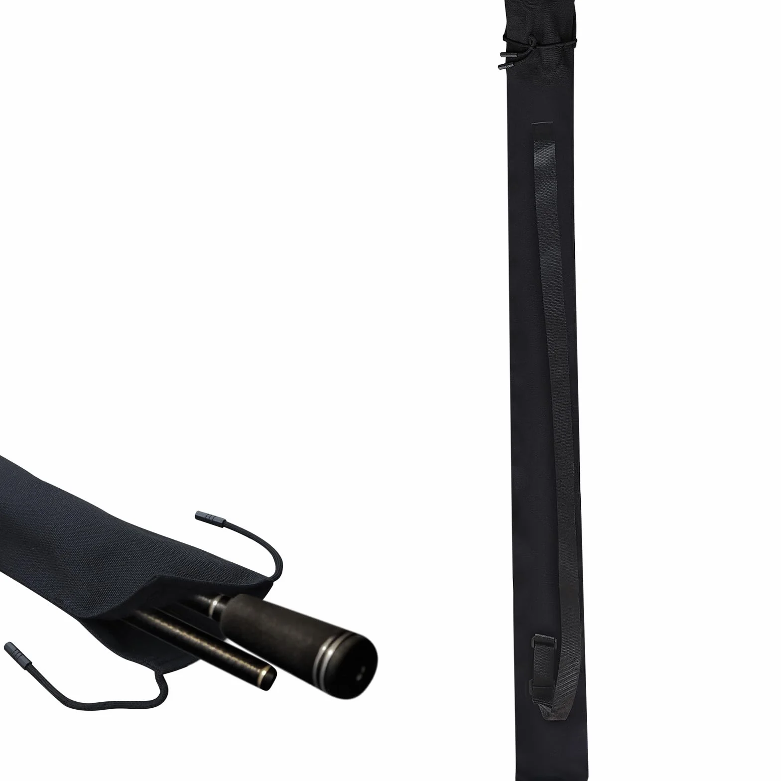 Bolsa para Caña de Pescar 130cm Funda de Nylon Negro Correa de Hombro Ajustable Portátil 2-3 Cañas