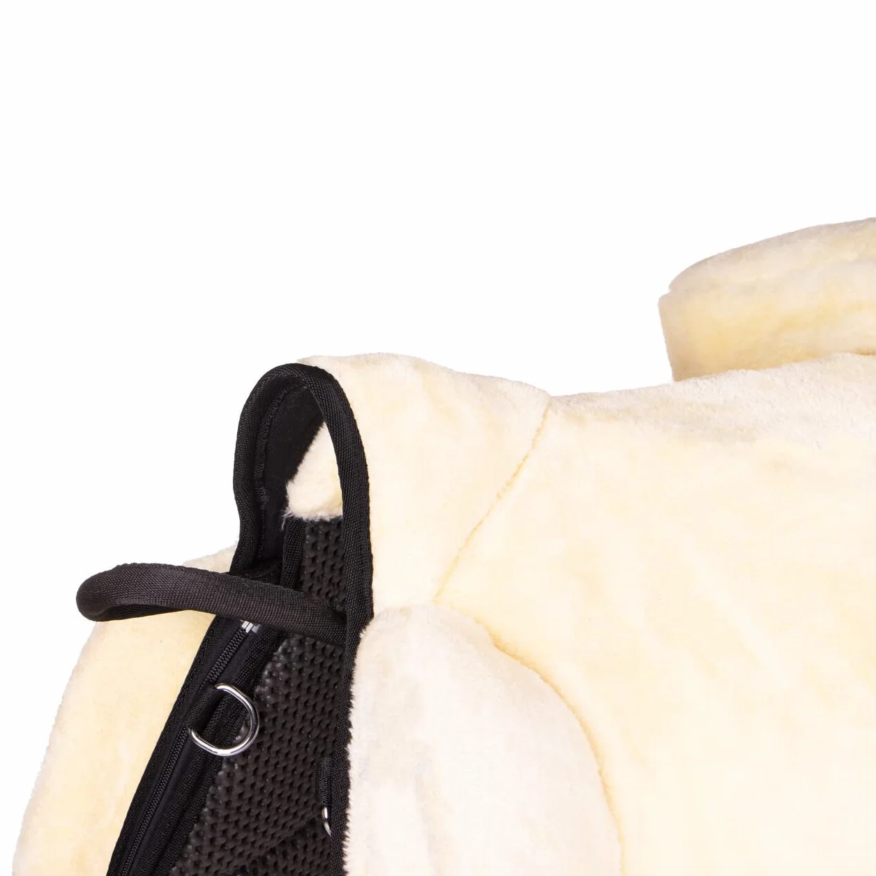 QHP - Almohadilla de equitación supersuave, color negro, suave (negro/crema, completo)
