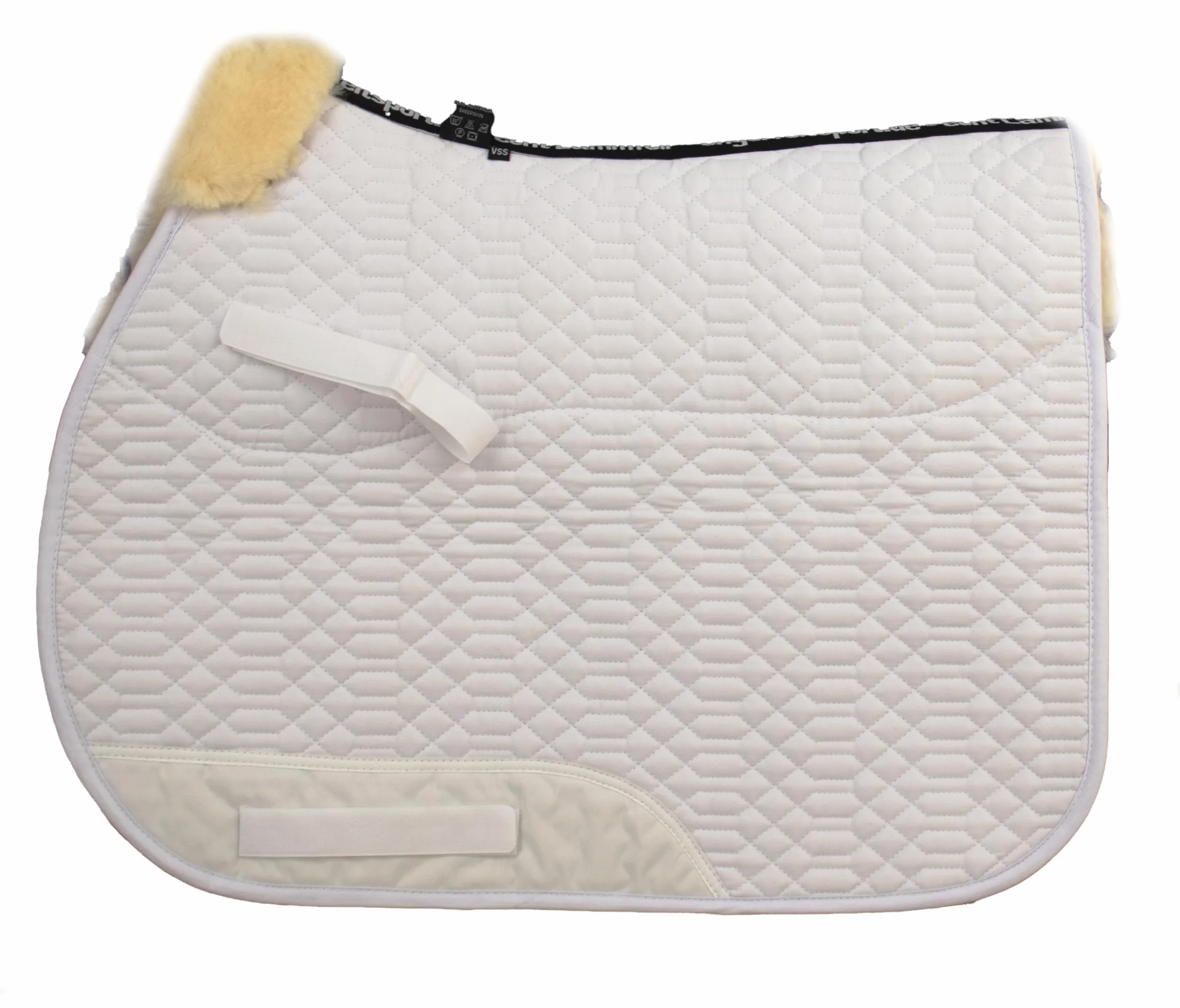 Engel Germany Sudadero comleto Mantilla para Caballo Piel de Cordero - Tela de algodón Blanco Piel Natural (Schabra 1) Colorido: ¡se Puede Combinar con 12 Colores de Piel de Cordero! Combinada/Salto