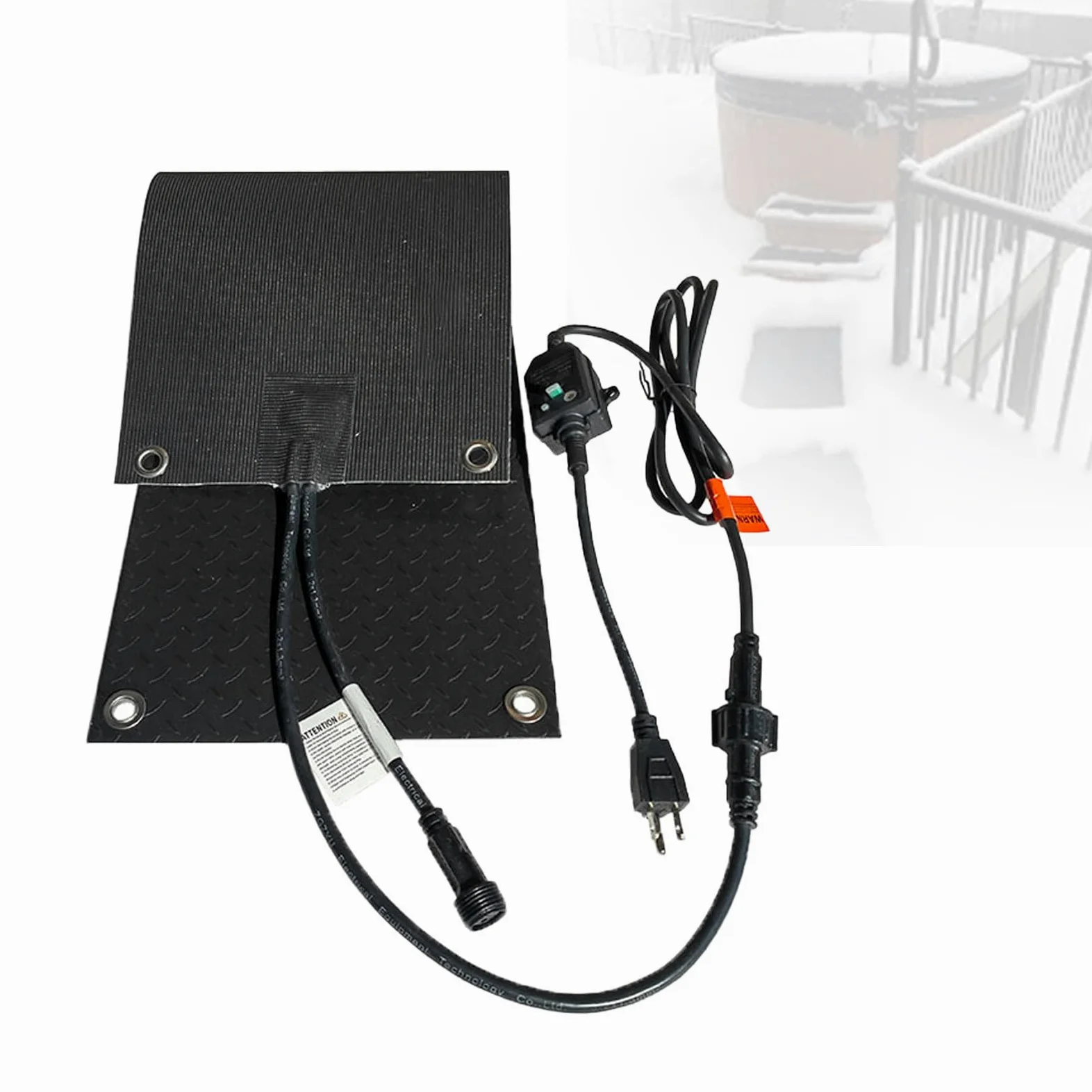 Tapetes Calefactables para Derretir Nieve, Tapetes EléCtricos Antideslizantes De Goma para Pasillos Estrechos, Garajes Y Caminos De Nieve 1pcs-25 * 76cm
