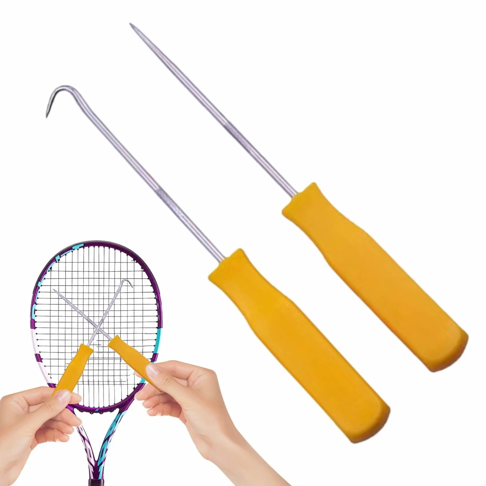 Juego de herramientas para raquetas de tenis y bádminton con cuerdas y gancho