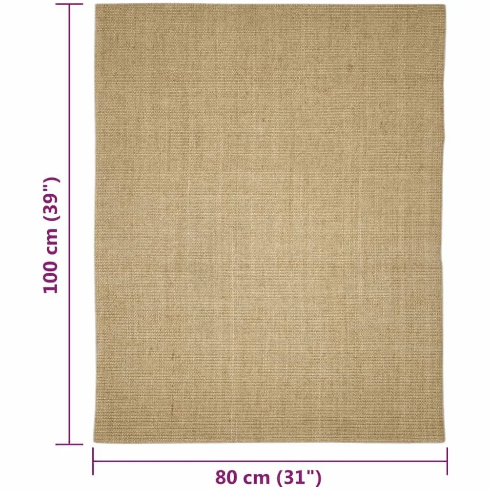 Alfombra de sisal de 80 x 100 cm para rascador, rascar, escalar, dormir con parte trasera de látex antideslizante, tronco de repuesto para árbol de gatos, bricolaje, montaje en pared, salón