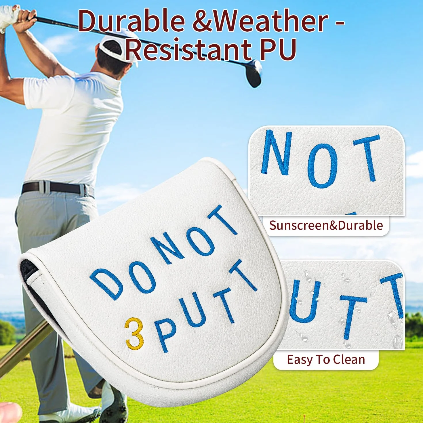 Funda de Putter de Golf de Cuero PU con Cierre Magnético