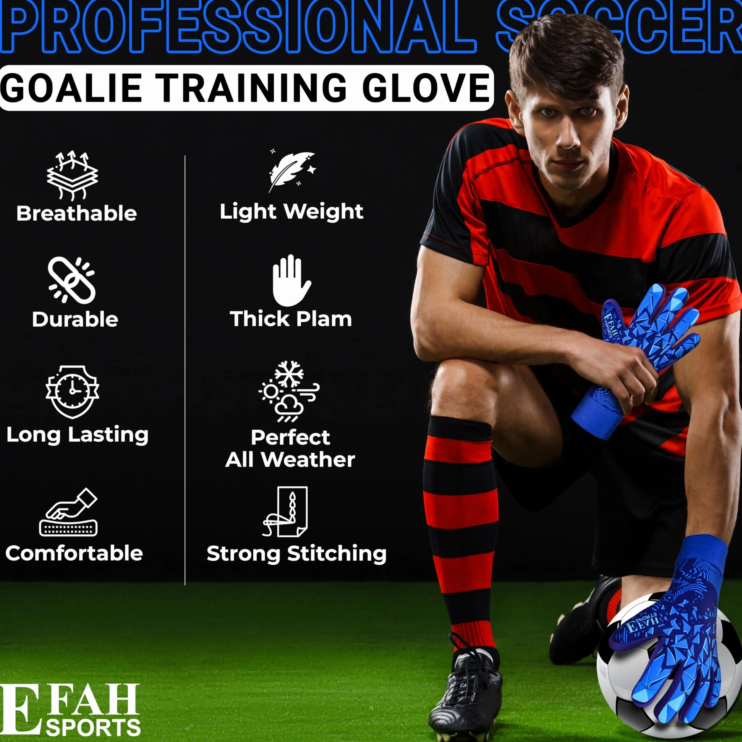 Guantes de Portero de Fútbol para Niños con Palma de Látex y Protección de Dedos