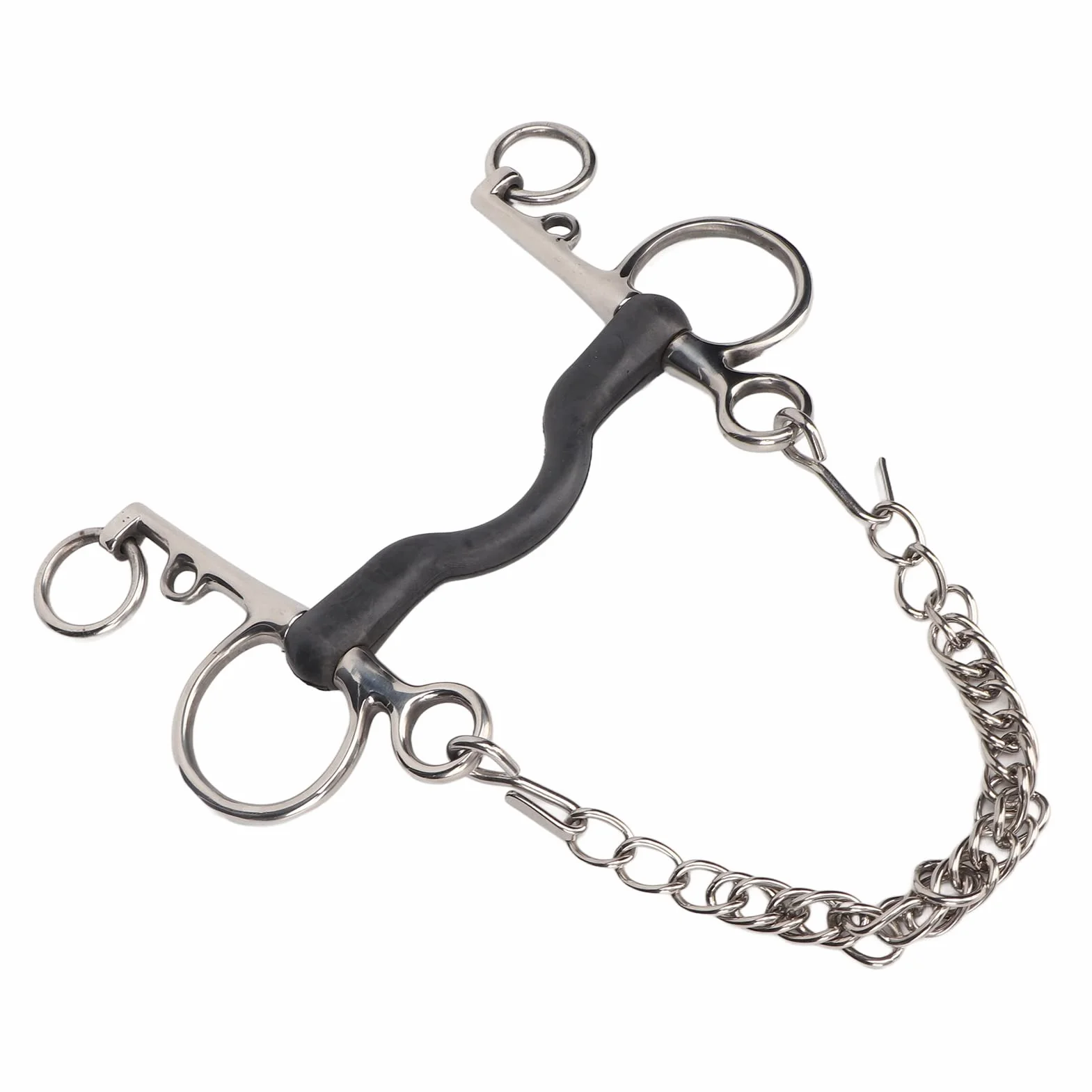 Pongnas Filete de Boca de Caballo, Filete de Caballo de Acero Inoxidable Pulido a Mano, Resistente y de Fácil Control, Seguro para Accesorios para Caballos (135MM)