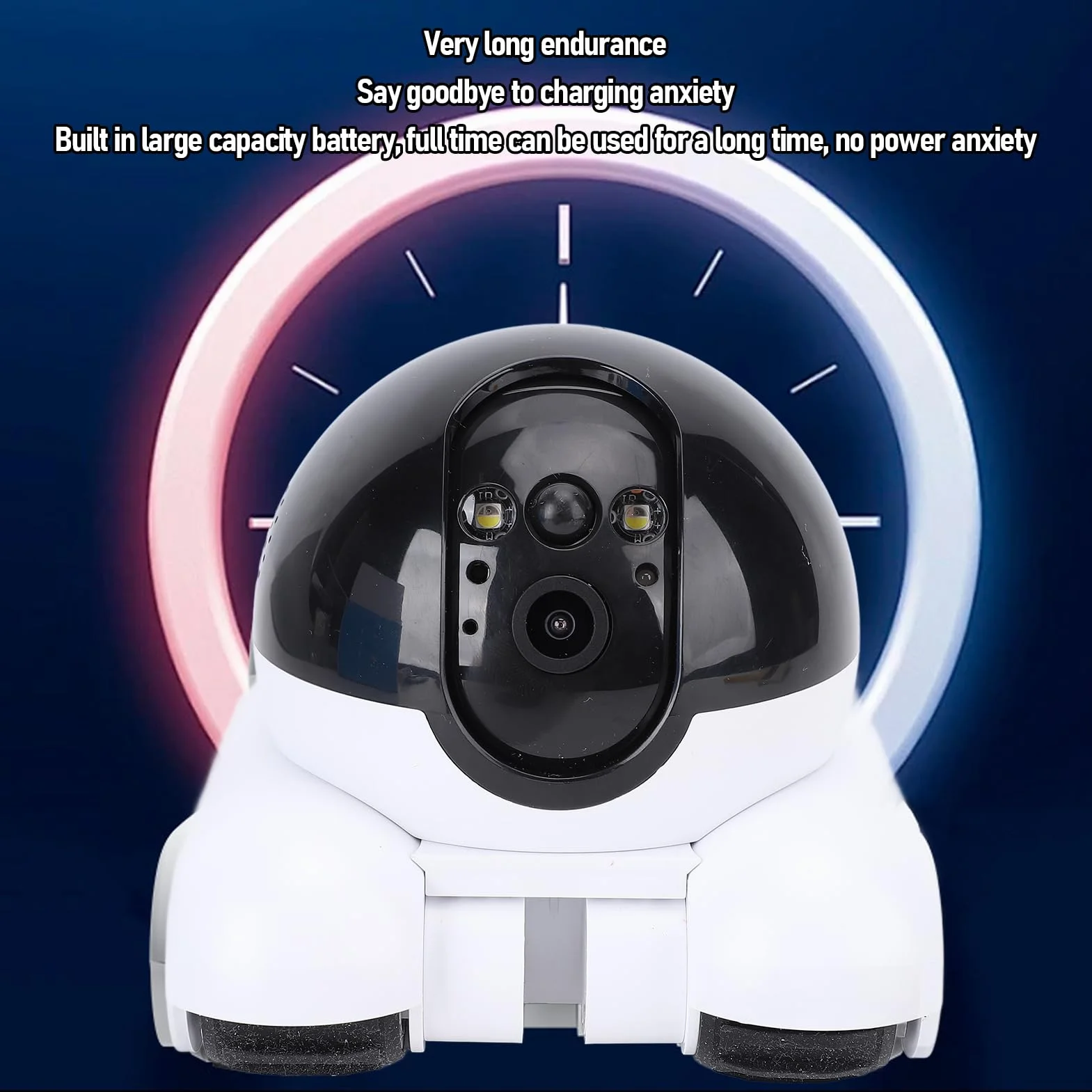 Tangxi Robot de Cámara de Mascotas, Cámara de Seguridad para el Hogar sobre Ruedas, Monitor Móvil de Doble Lente de Lente de 1080p, Control de Aplicaciones de Conversación y WiFi de 2