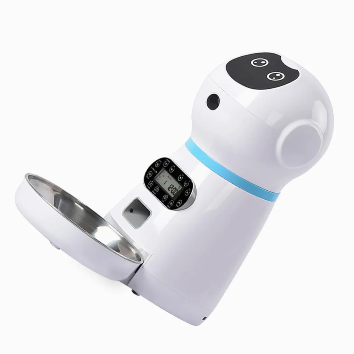 Ipetboom Comedero Temporizado Dispensador Automático para Mascotas con Capacidad de 3.5l, Diseño Flexible con Impulsor y Goma Suave Adecuado para Uso Doméstico Personal