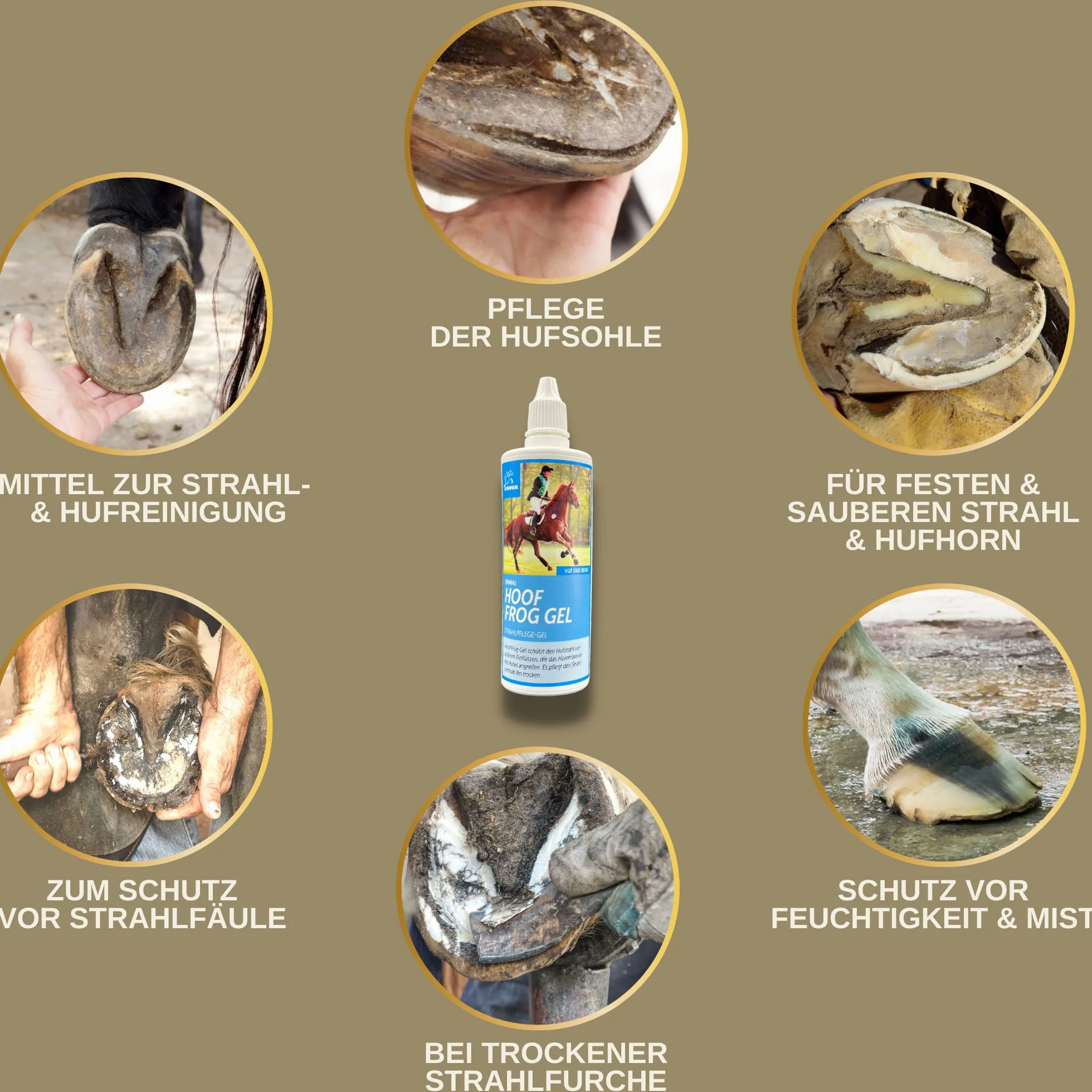 Cuidado de la rana para los caballos I Protección de la rana I Cuidado de los cascos I Casco, suela de la rana I Gel I Prevención de la podredumbre I Medios para proteger el cuerno de la rana 100ml