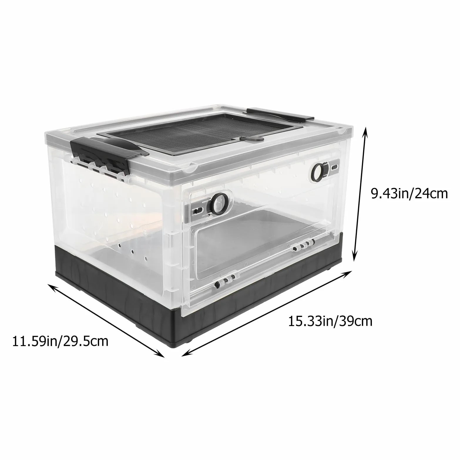 TOYANDONA Jaula de Plástico Múltiples Orificios de Ventilación para Hámster Negro Fácil de Almacenar y Conveniente para Alimentar, Adecuado para Casa de Hamster y Mascotas Pequeñas