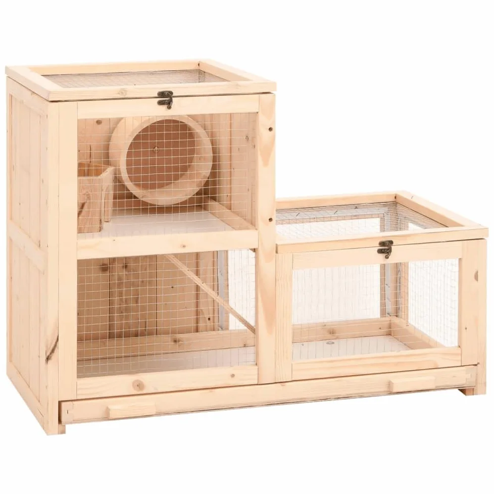 INLIFE Jaula para hámster, 81 x 40 x 60 cm, madera maciza de abeto, 9,35 kg, 172384