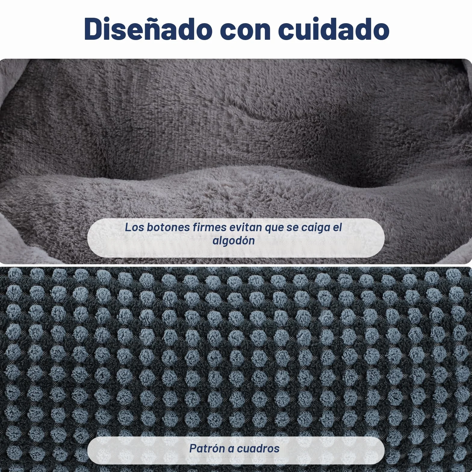 FURTIME Cama Perro, Cama Perros Grande Lavable Esponjosa, Camas Perros Antideslizante Antiansiedad, 89x63x23cm