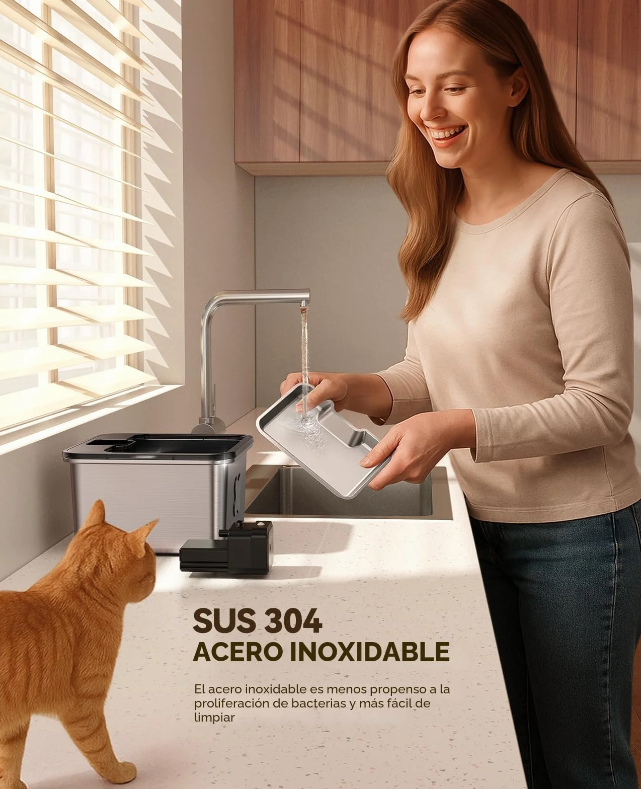 FEELNEEDY Fuente para Gatos sin Cable, 3.2L Bebedero Gatos en Acero Inoxidable con Sensor de Movimiento, Visualización del Filtro, Apta para Lavavajillas, 4000mAh Batería Recargable