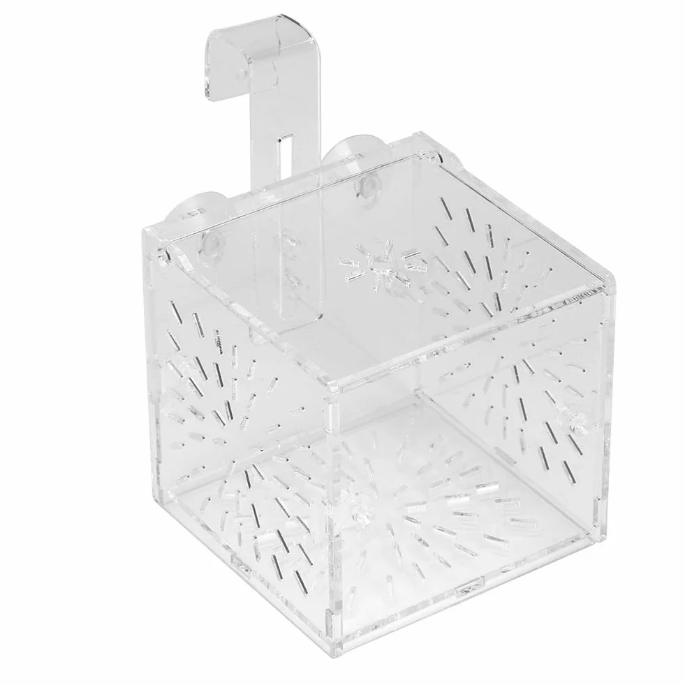 Pssopp Tanque de Peces Cría Caja de Aislamiento Criador Aislador Divisor Hatching Box Acrílico Transparente Acuario Hatchery Incubadora Titular(10CM)