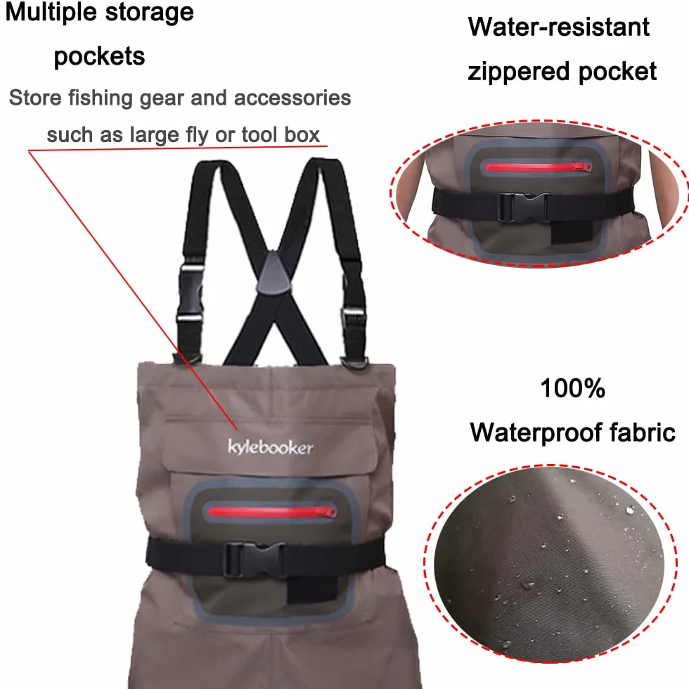 Kylebooker Pesca con Mosca Pecho Wader Vadeador Transpirables Impermeables