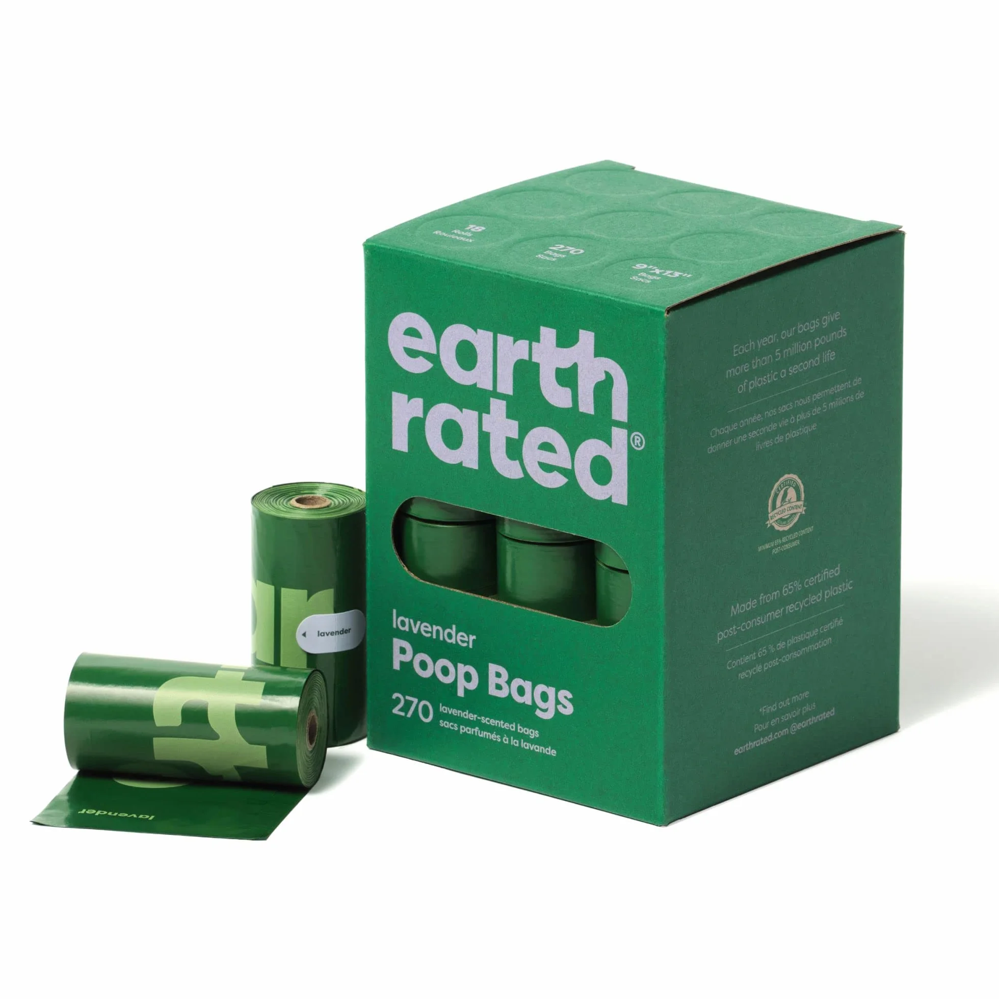 Earth Rated Bolsas para heces de perro, a prueba de fugas, extragruesas, aroma a lavanda, 270 unidades