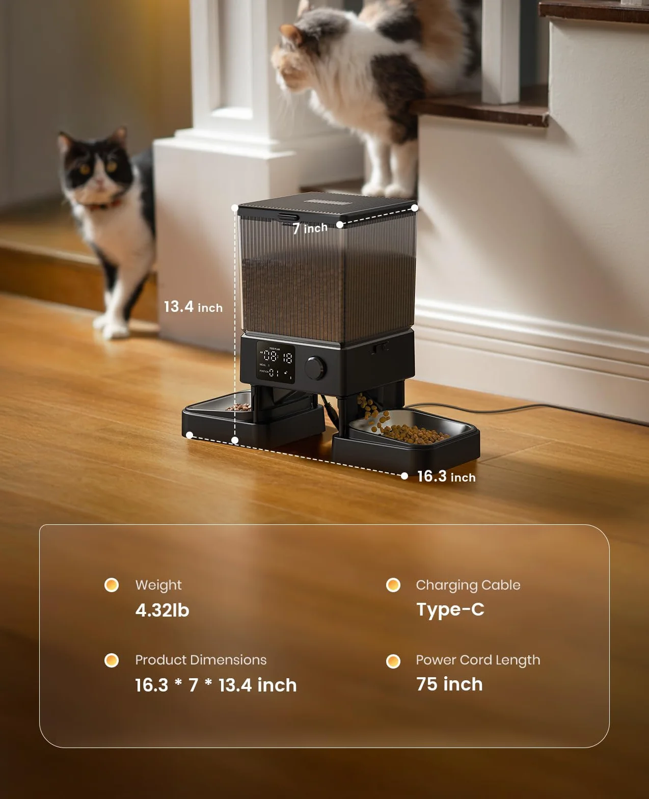 oneisall 5L Comedero automático para Gatos (WiFi)