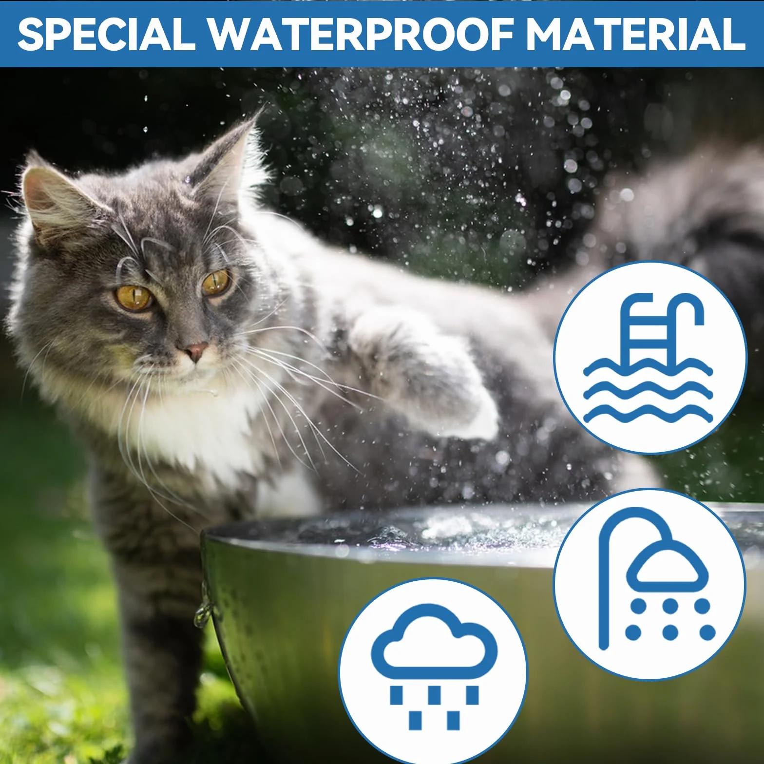 Wansiven Collar antipulgas para Gatos, 12 Meses de protección contra pulgas, 48 ​​cm, Ajustable, Impermeable, antipulgas y garrapatas, Ideal para Gatitos, Gatos medianos y Grandes