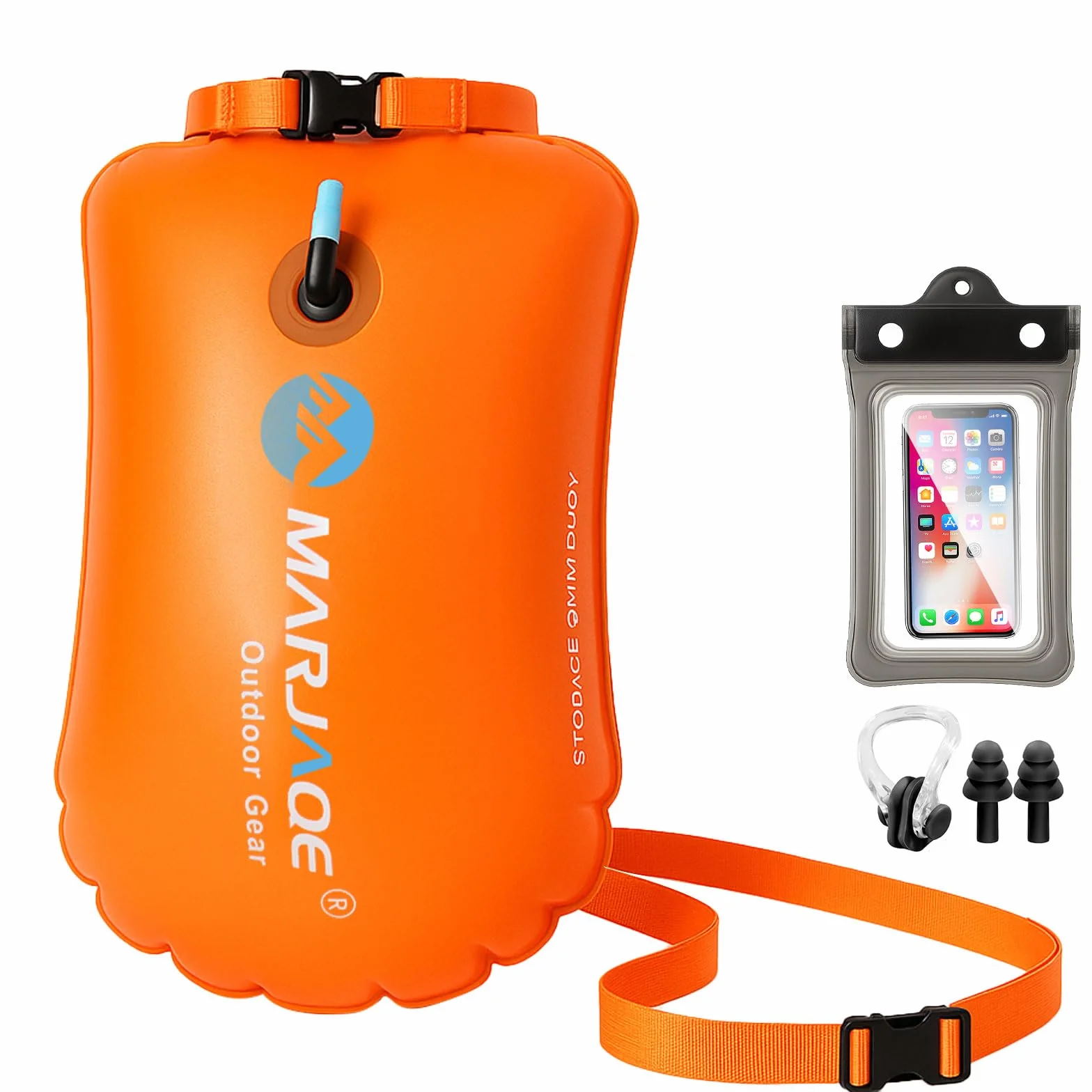 Bolla Natación y Mochila Estanca 20L Boya Hinchable Impermeable para Aguas Abiertas Kayak Triatlón Surf Snorkel