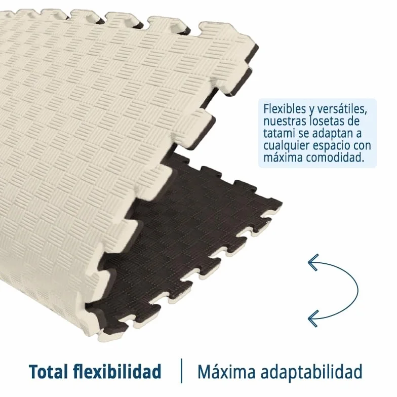 Artatami® Suelo Tatami Puzzle 1x1x20 mm Losetas Gran Formato XL Gimnasios Fitness Pilates Yoga Superficie Agarre