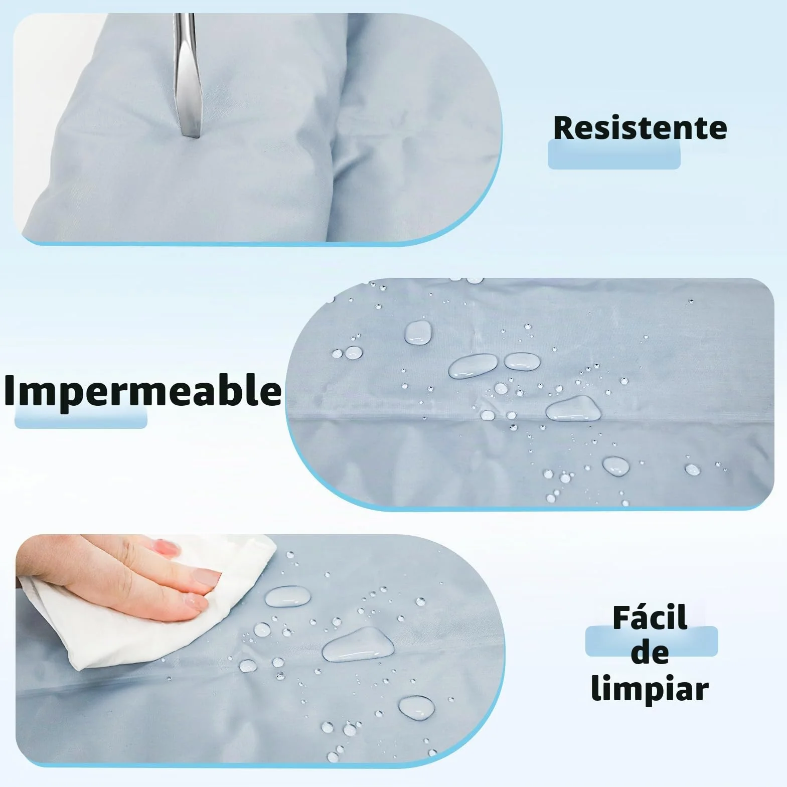XIAPIA Manta Refrescante para Perros 99x69cm, Alfombrilla Refrescante para Perro y Gatos con Reposacabezas 7cm, Alfombra Fresca Refrigerante de Verano, Colchoneta Perros Impermeable para Casa, Coche