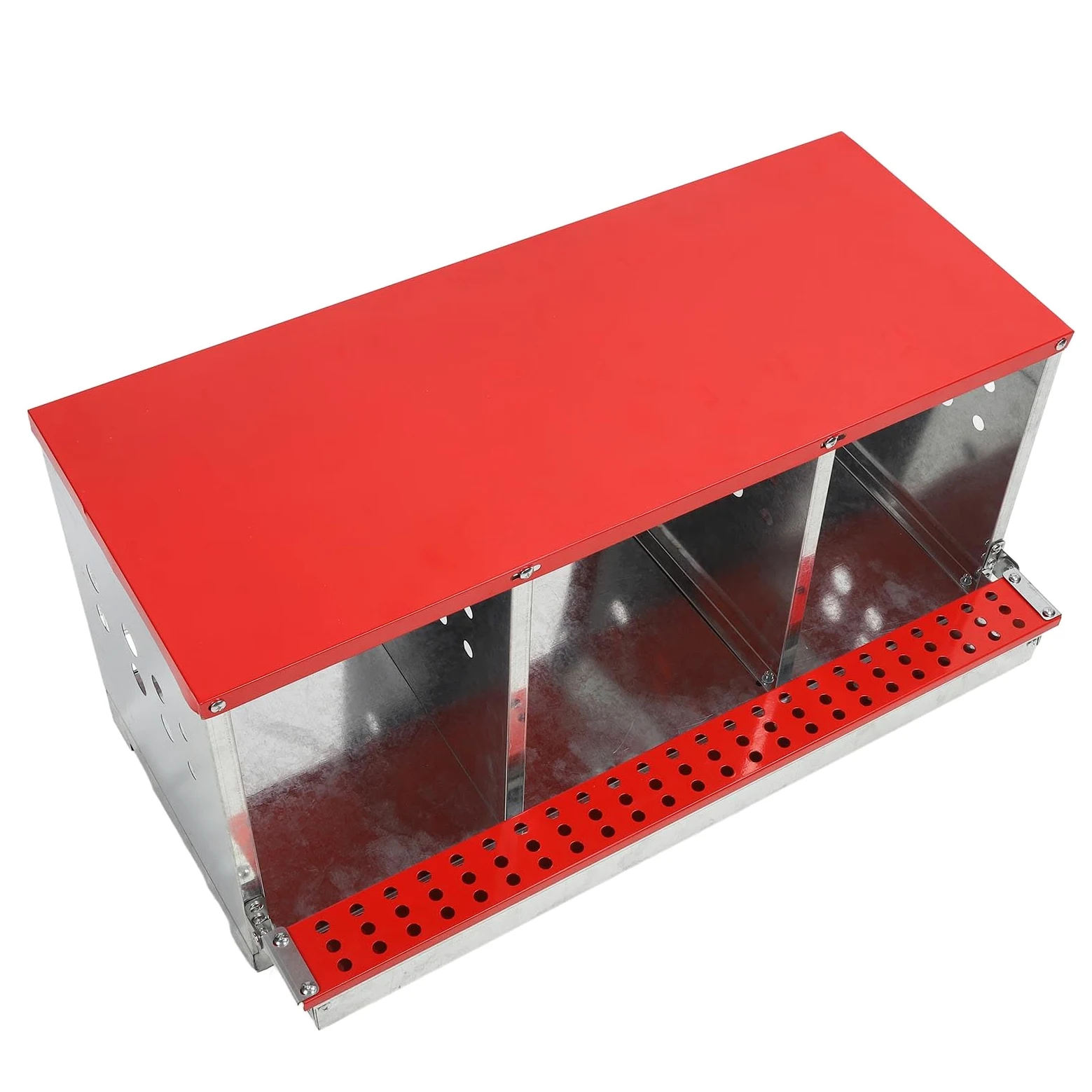 Nido para Gallinas, áreas de Anidación Más Grandes, Fácil Recolección de Huevos, Resistente y Ventilada, Placa de Hierro Galvanizado, 84x33,2x38,8 Cm, para Gallinas Ponedoras y