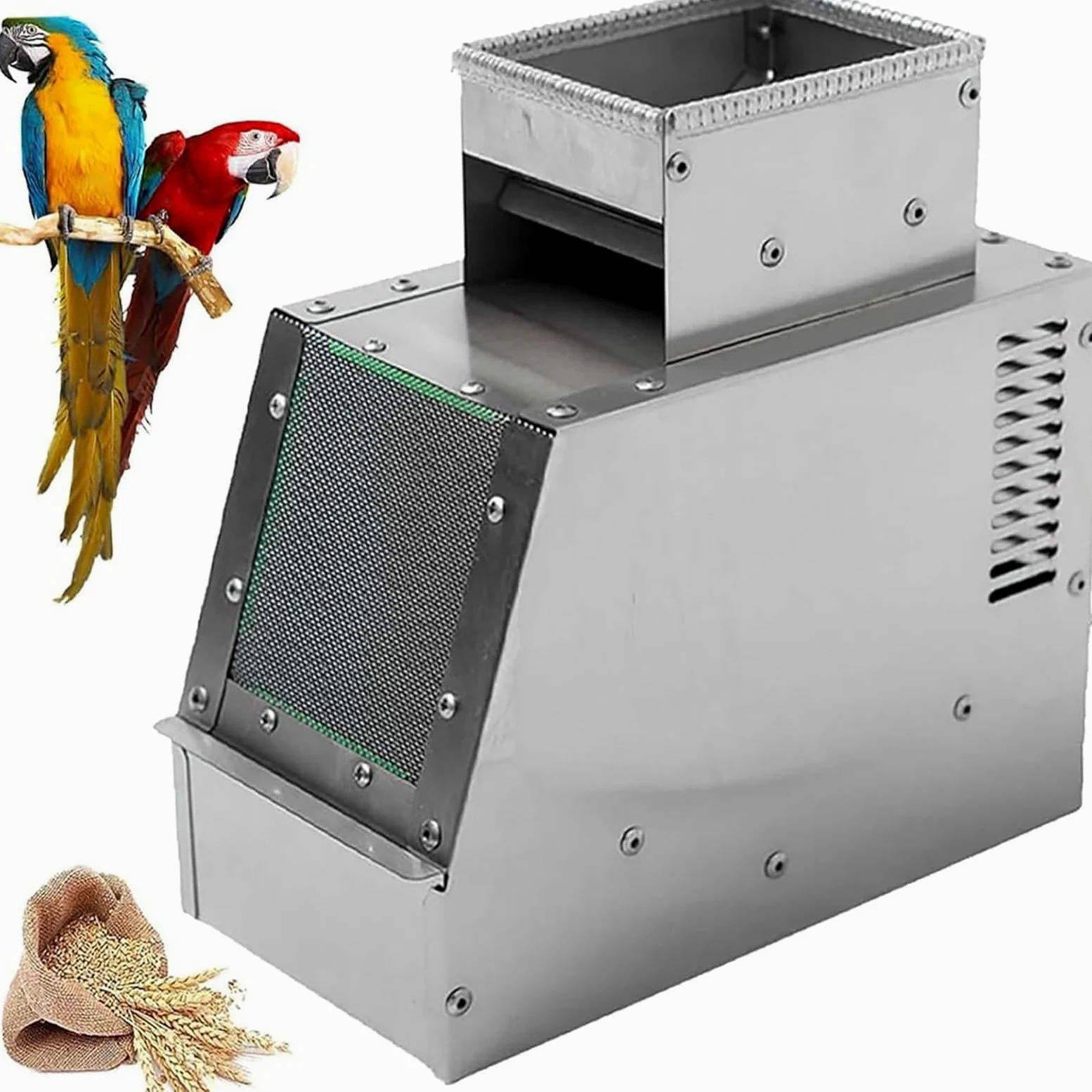Máquina eléctrica de grano, limpiador de semillas de velocidad ajustable para maíz, cacahuetes, girasol, cereales, solución eficiente de procesamiento de granos