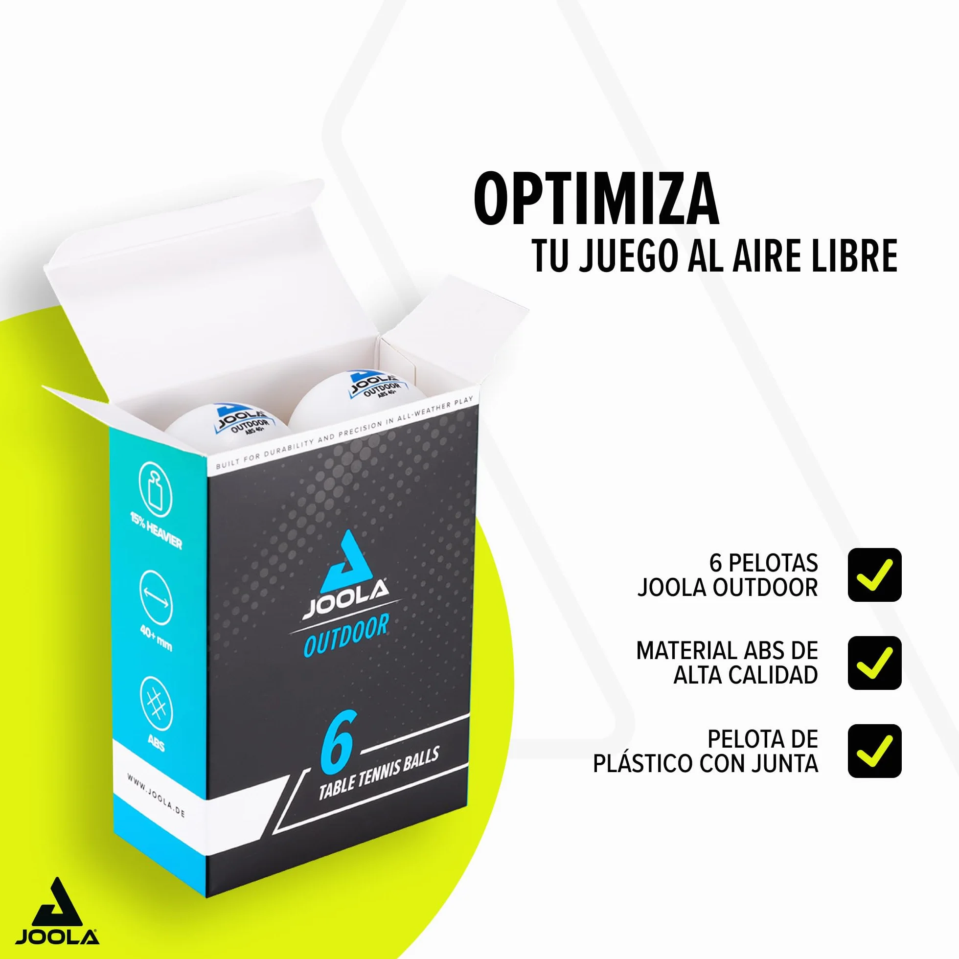 JOOLA Tt Ball Exterior Blanco 40 mm