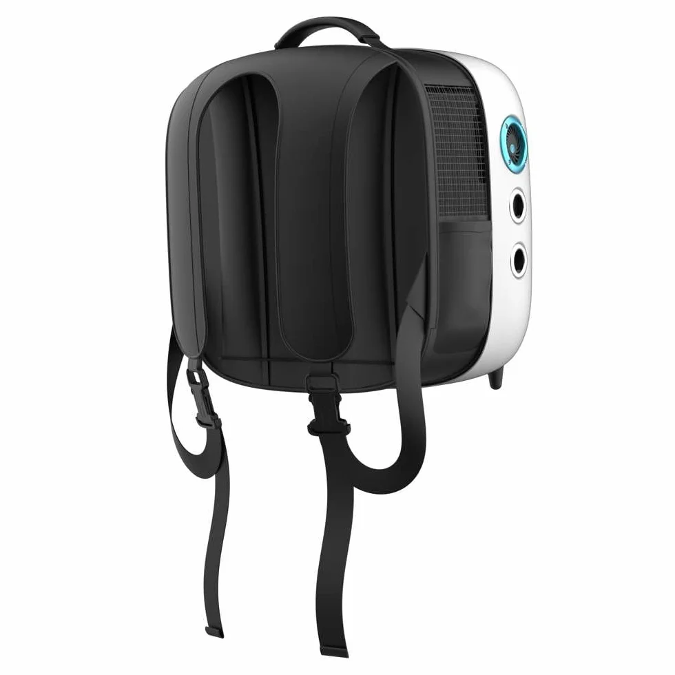 Cecotec Transportín Pumba 1800 Travel Fan, Sistema de ventilación, Luz Interior, Gran Pantalla Oscura, Ventilador con 2 velocidades, Mascotas hasta 8Kg, Diseño ergonómico, Bolsillo Lateral