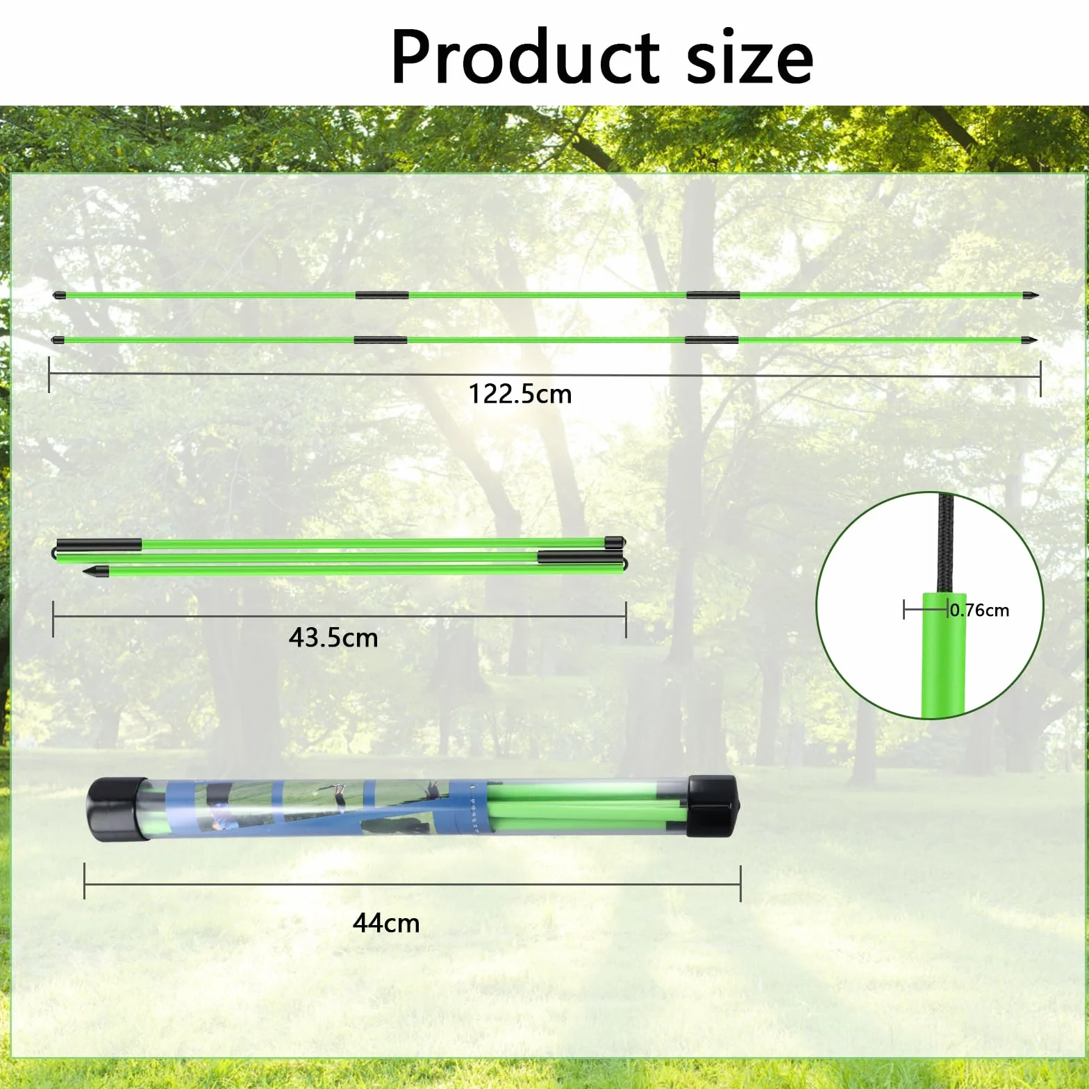 Palos de Alineación para Golf Plegables 122,5 cm Juego de 2