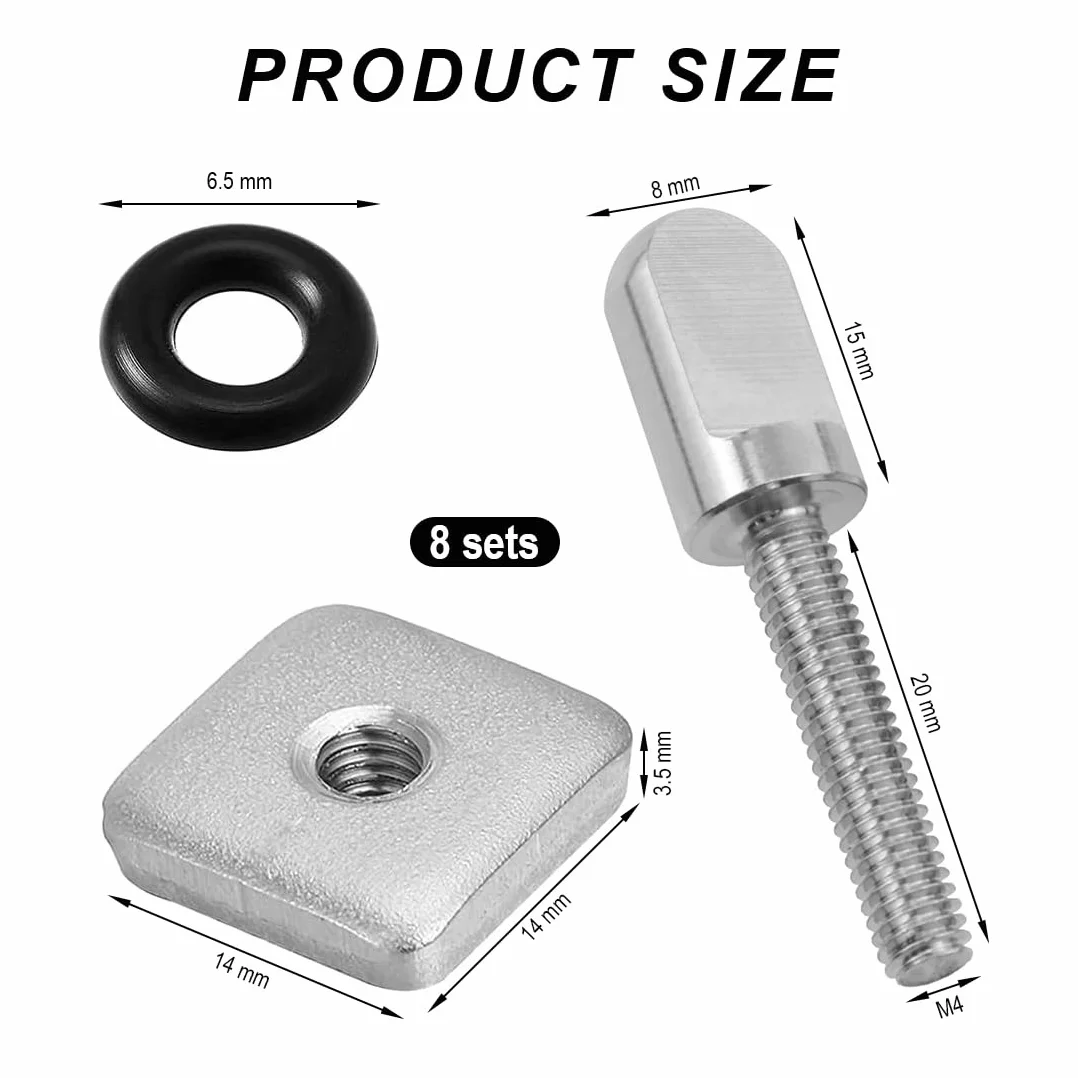 Tornillos para Aletas Sup de Acero Inoxidable 316 - 8 Piezas Resistentes a la Corrosión para Tablas de Surf