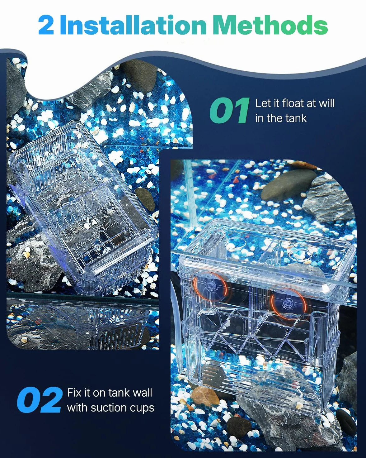 Pawfly Caja de cría para Acuario, Recipiente de plástico Transparente para Peces, incubadora para alevines, camarones, Betta, pez Payaso, Caja de Aislamiento Grande para Peces