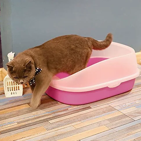 Cajas de Arena Mascota Perro Inodoro Gato Caja de Arena Caja Gato Perro Bandeja de Peluche Anti-Splash Toilette con la bastilla de Gato Pala Puppy Cat Indoor Home Sandbox Arenero ​Gatos