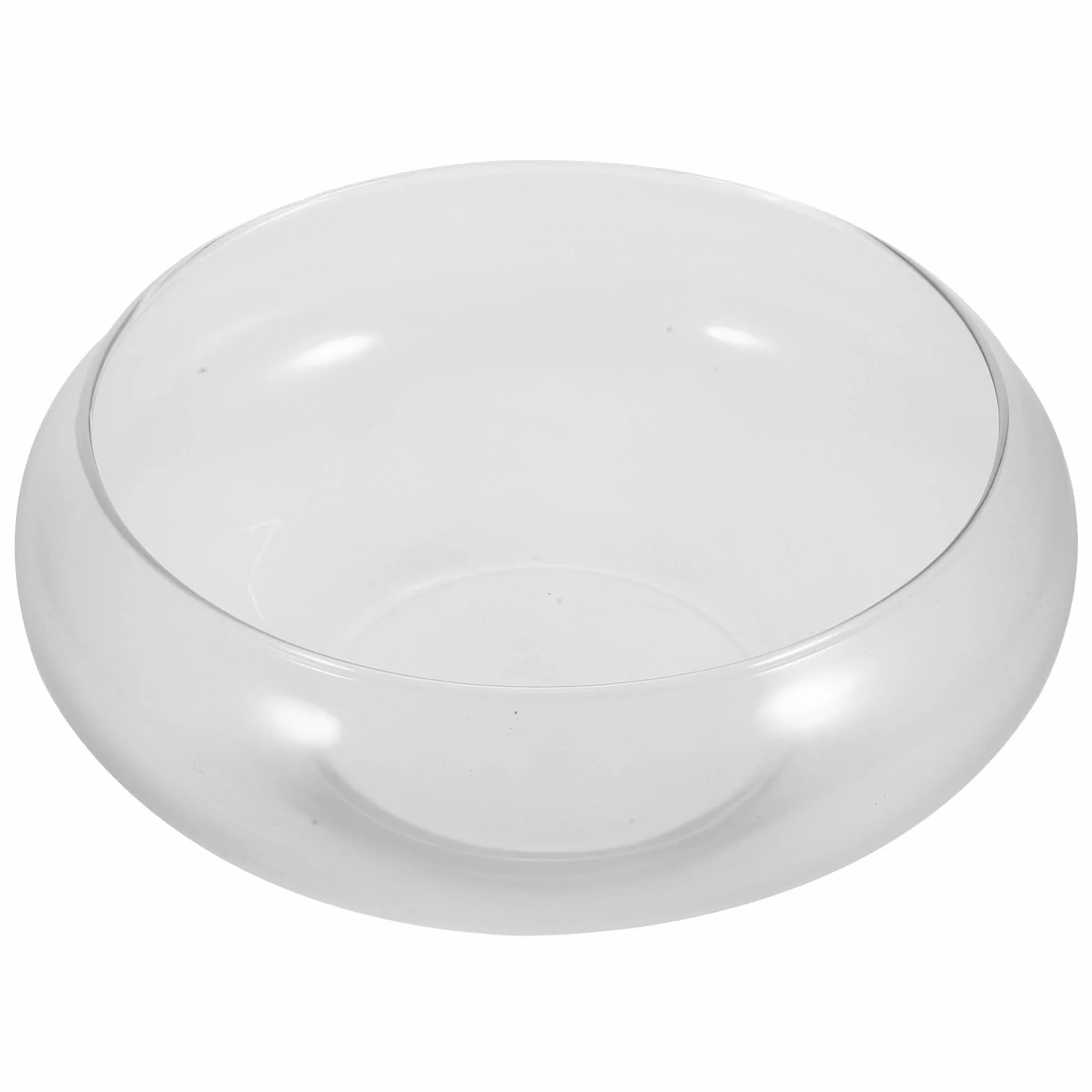 GANAZONO Pecera Transparente De Vidrio Redonda De 9.84X9.84X3.93In Maceta Hidropónica para Escritorio Acuario Portátil para Pequeños Peces Decoración De Hogar Oficina Y Jardín