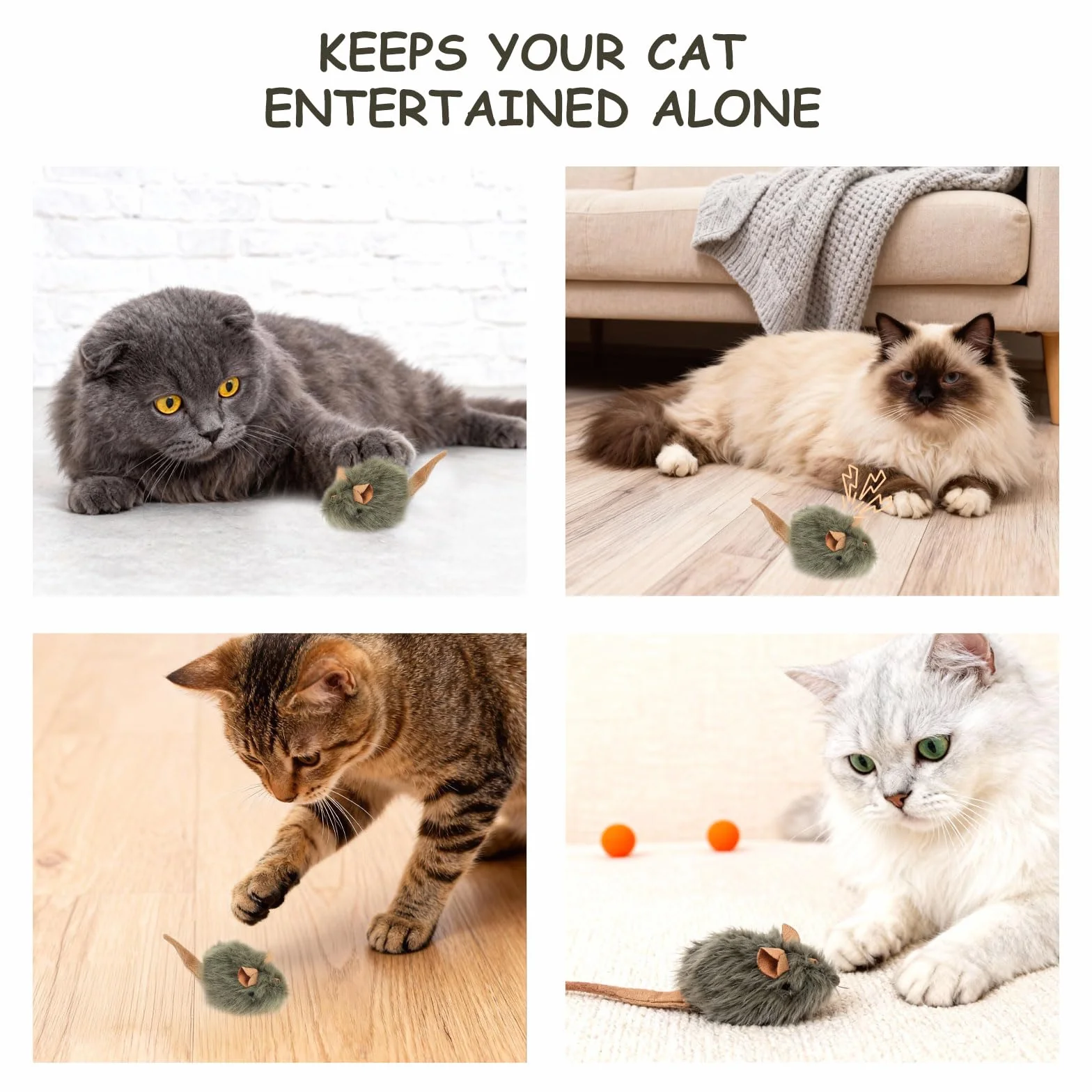 3 piezas de juguetes para gatos, juguete para gatos, autoempleo, ratón de juguete para gatos, ratones de piel, juego interactivo, ratón eléctrico para gatos, juguete de felpa, ratón para razas de