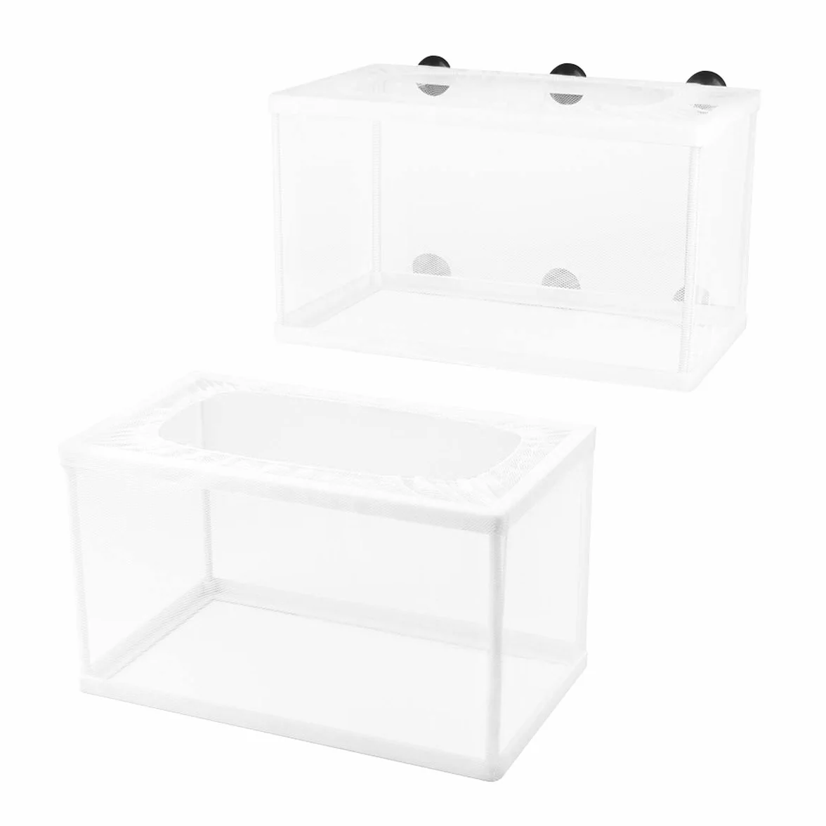 Incubadora de Peces de Acuario 2 Piezas Caja de Aislamiento de Peces, Red de Aislamiento para Acuarios con ventosa, para peces bebé, 26 x 15 cm