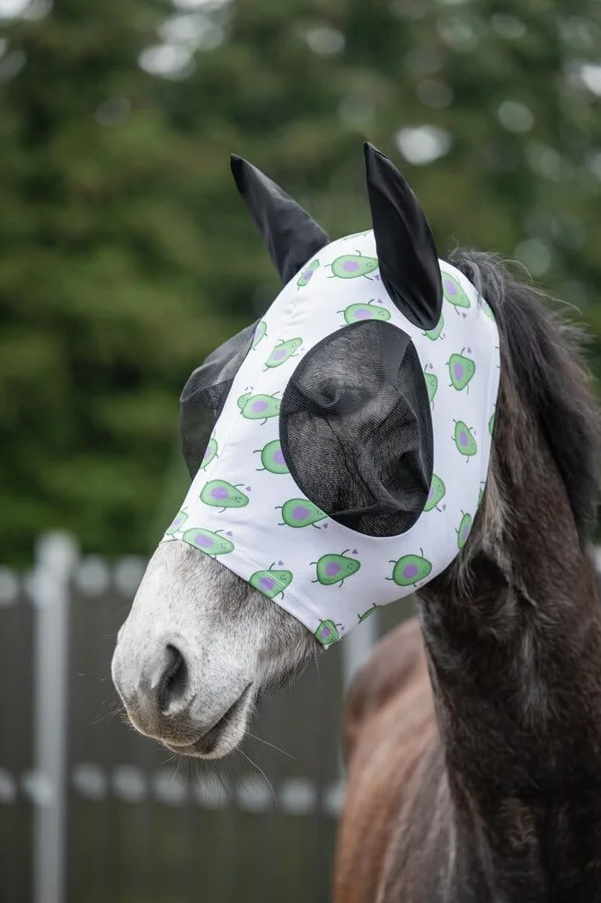 HKM Avocado Máscara anti moscas Blanco/Lila Pony