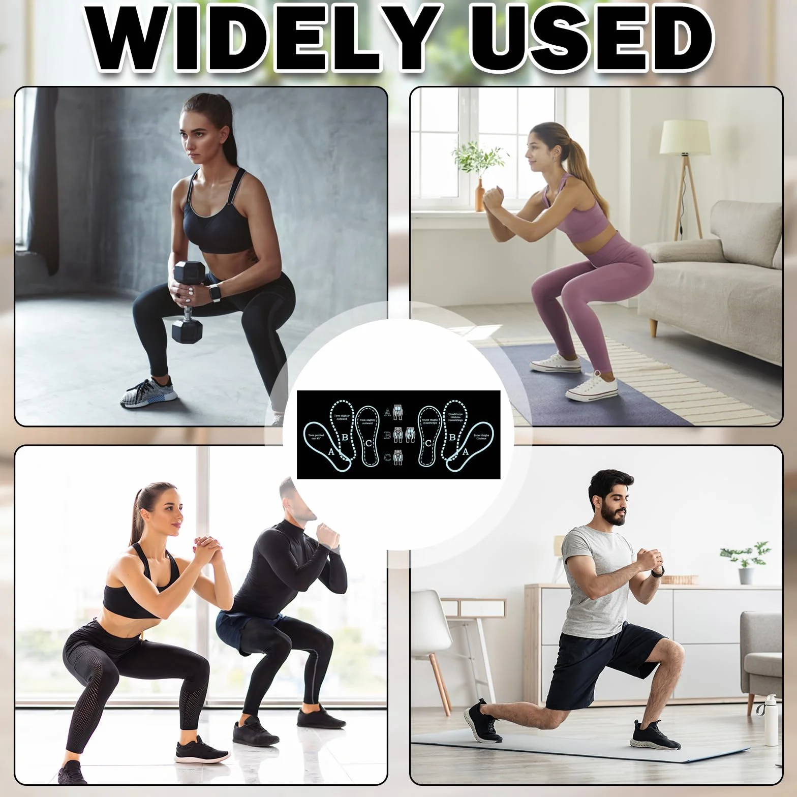 Esterilla antideslizante para sentadillas con posicionamiento de pies, accesorio deportivo para entrenamiento en casa