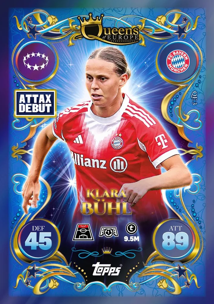 Topps UCC Match Attax 2025/26 Update Eco Pack #3 Queens of Europe 41 tarjetas 16 exclusivas edición limitada Star Girl