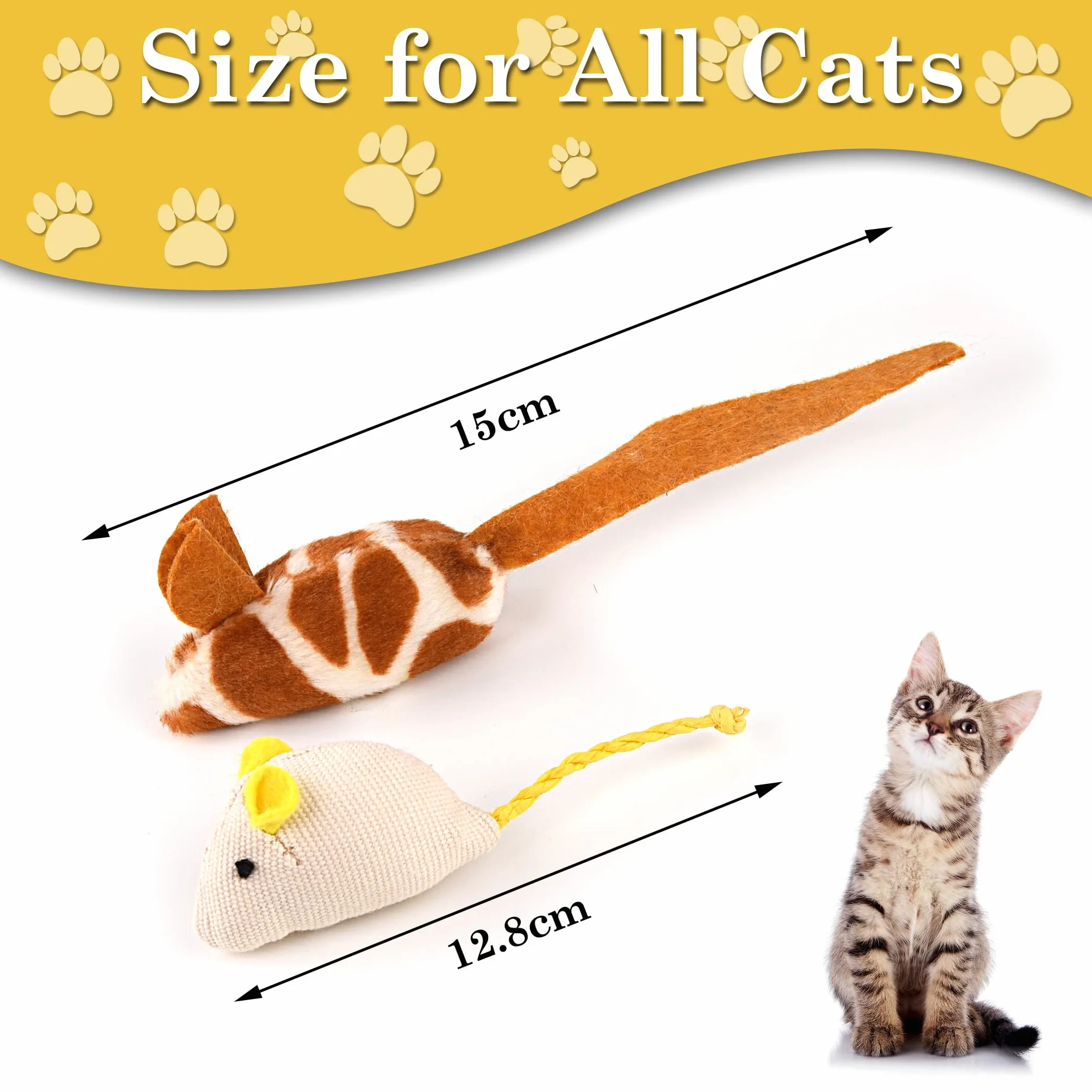 KTL 6 Paquetes de Juguetes para Gatos Interactivo Juguetes para Ratones Catnip para Gatos Peludo Ratón Gato Gatito Que juegan a Masticar Dientes Limpieza Realista Juguete de Felpa