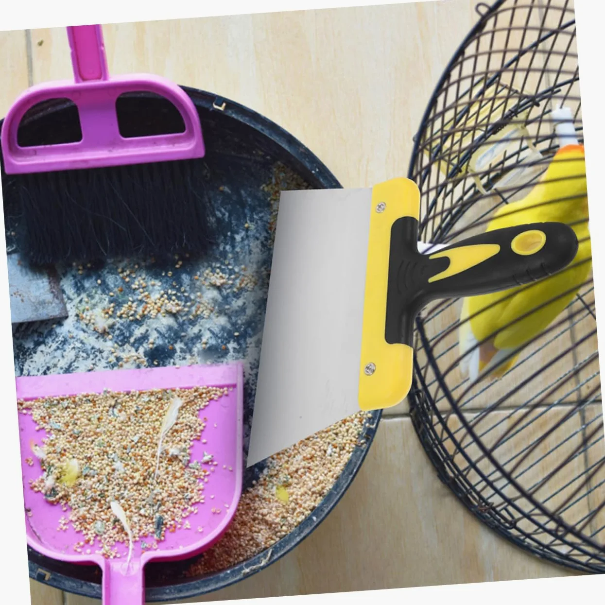 BESPORTBLE 10piezas Rascador De Excrementos De Pájaro De Acero Inoxidable Herramienta De Limpieza para Jaulas De Aves y Superficies Eficaz para Remover Excrementos De Aves