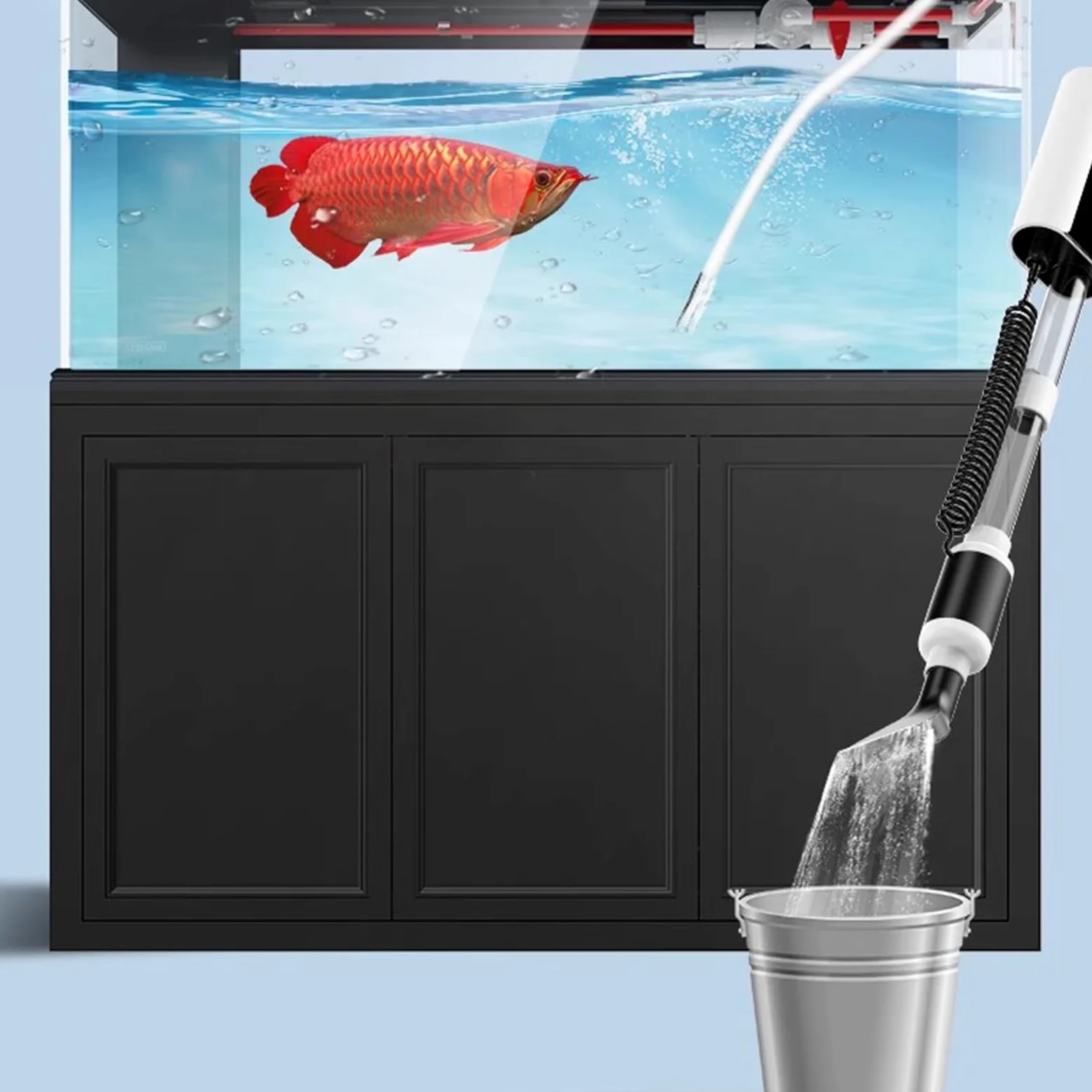 Limpiador De Grava De Acuario Eléctrico, Aspirador De Sifón De Acuario De Cambio De Agua, 2,5 W/8,5 W/15W Ajustable, 4 En 1 Kit De Aspirador Eléctrico para Acuario