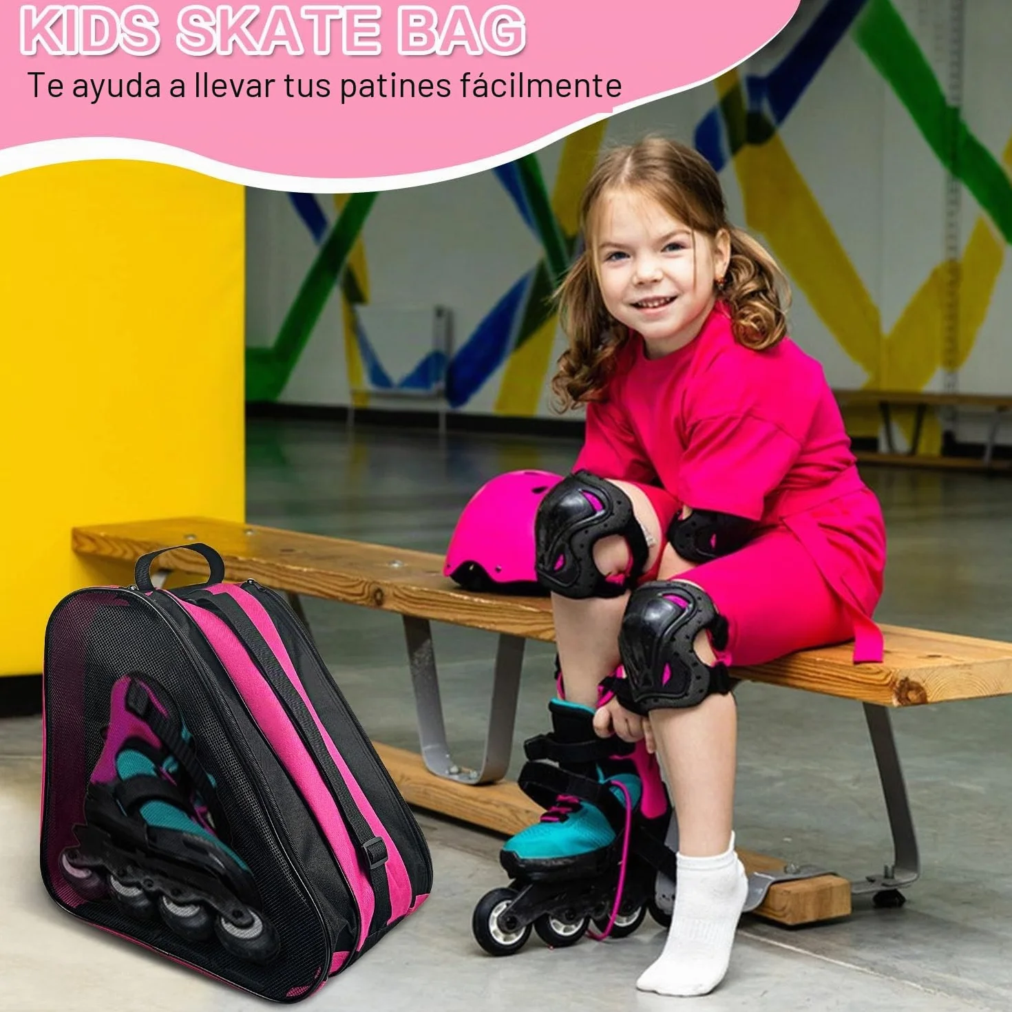 Bolsa de Patines Niña para Patinaje Artístico, Patines de 4 Ruedas y Hielo